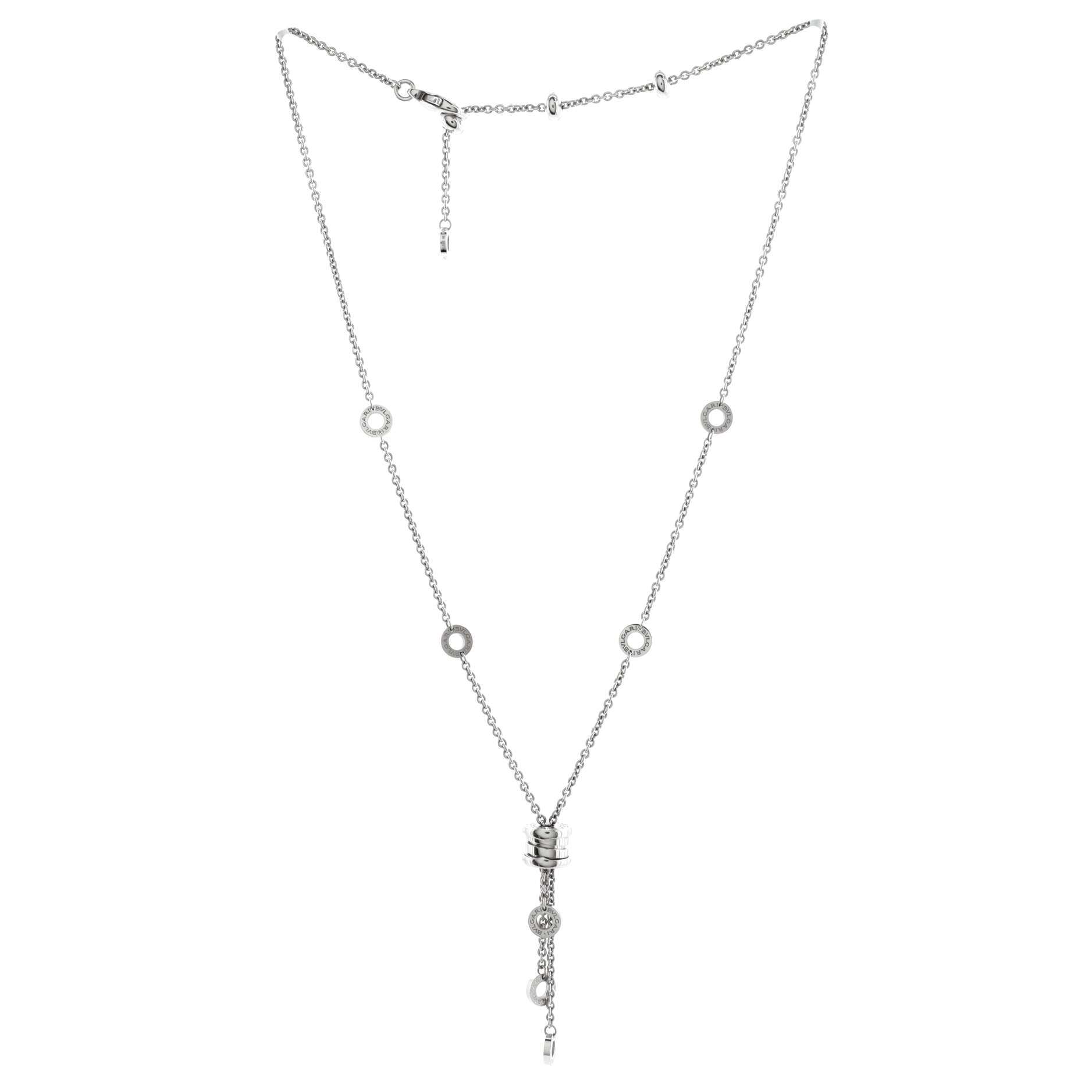 B.Zero1 3 Charm Necklace 18K White Gold