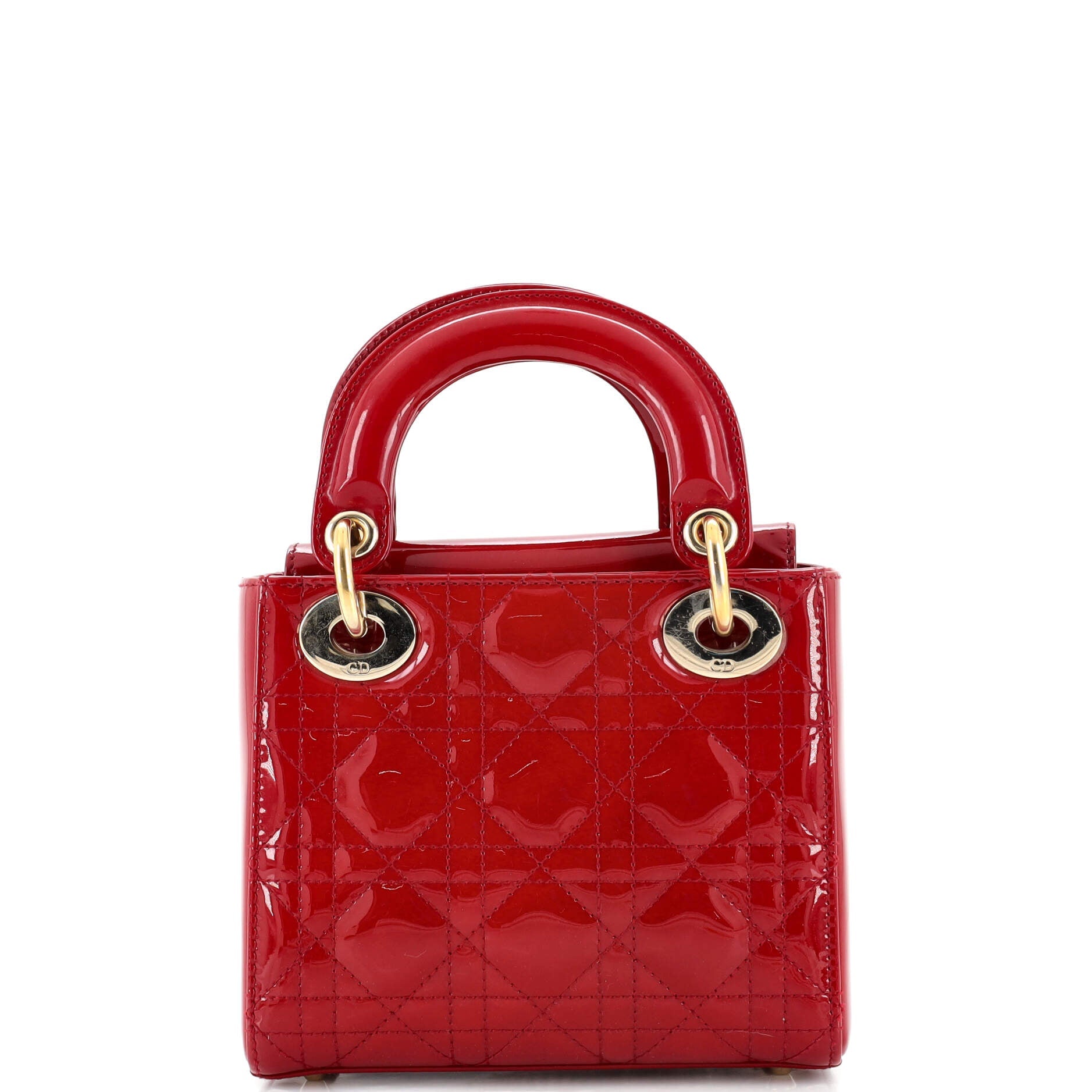 Lady Dior Chain Bag Cannage Quilt Patent Mini