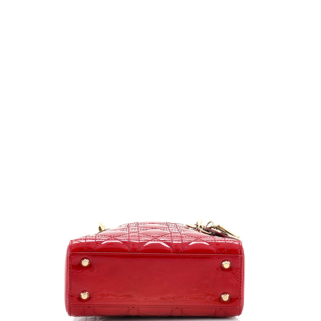 Lady Dior Chain Bag Cannage Quilt Patent Mini