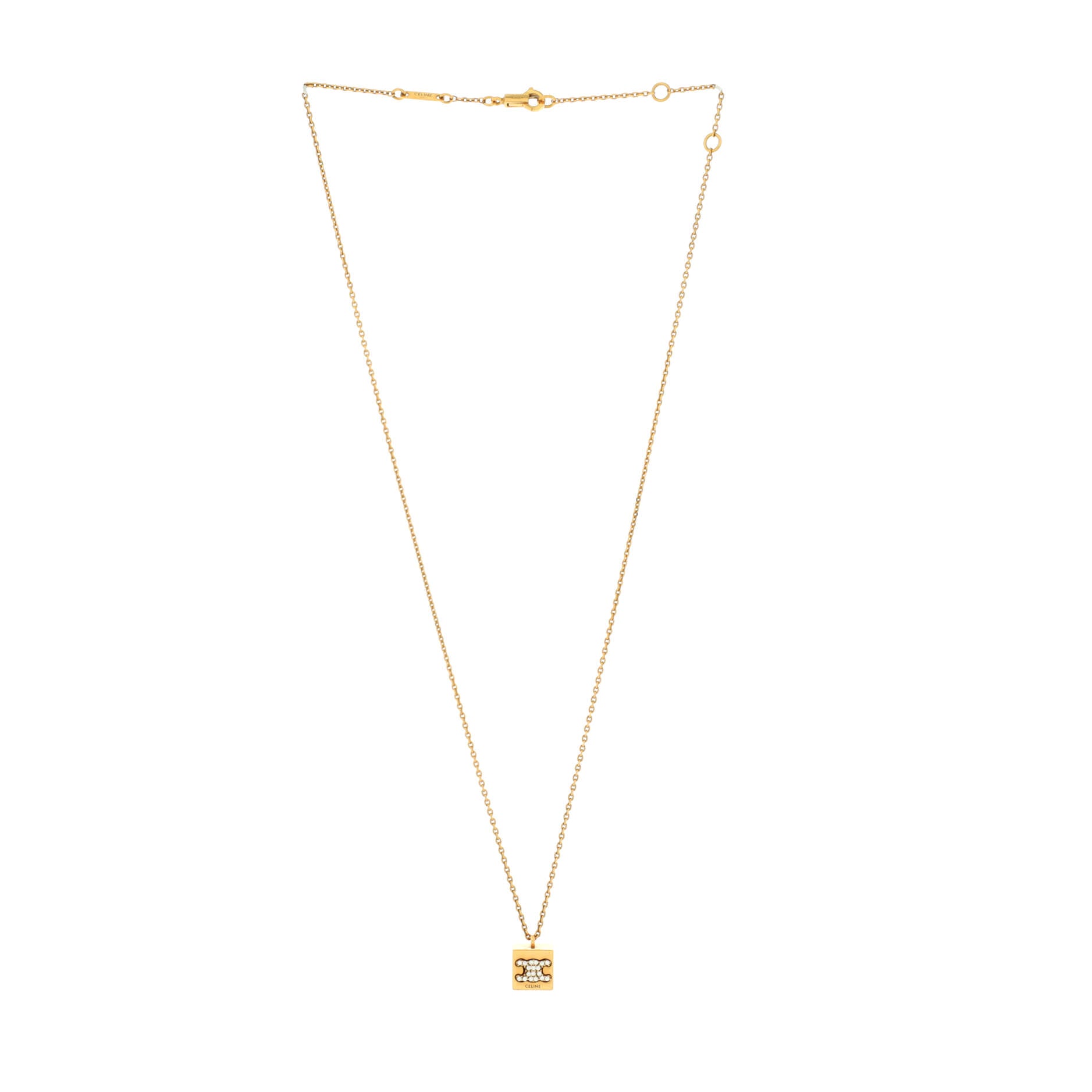 Triomphe Cube Pendant Necklace Metal with Crystals