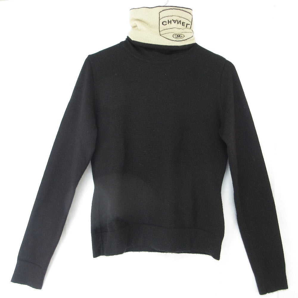 Chanel Logo Cashmere Turtleneck Sweater