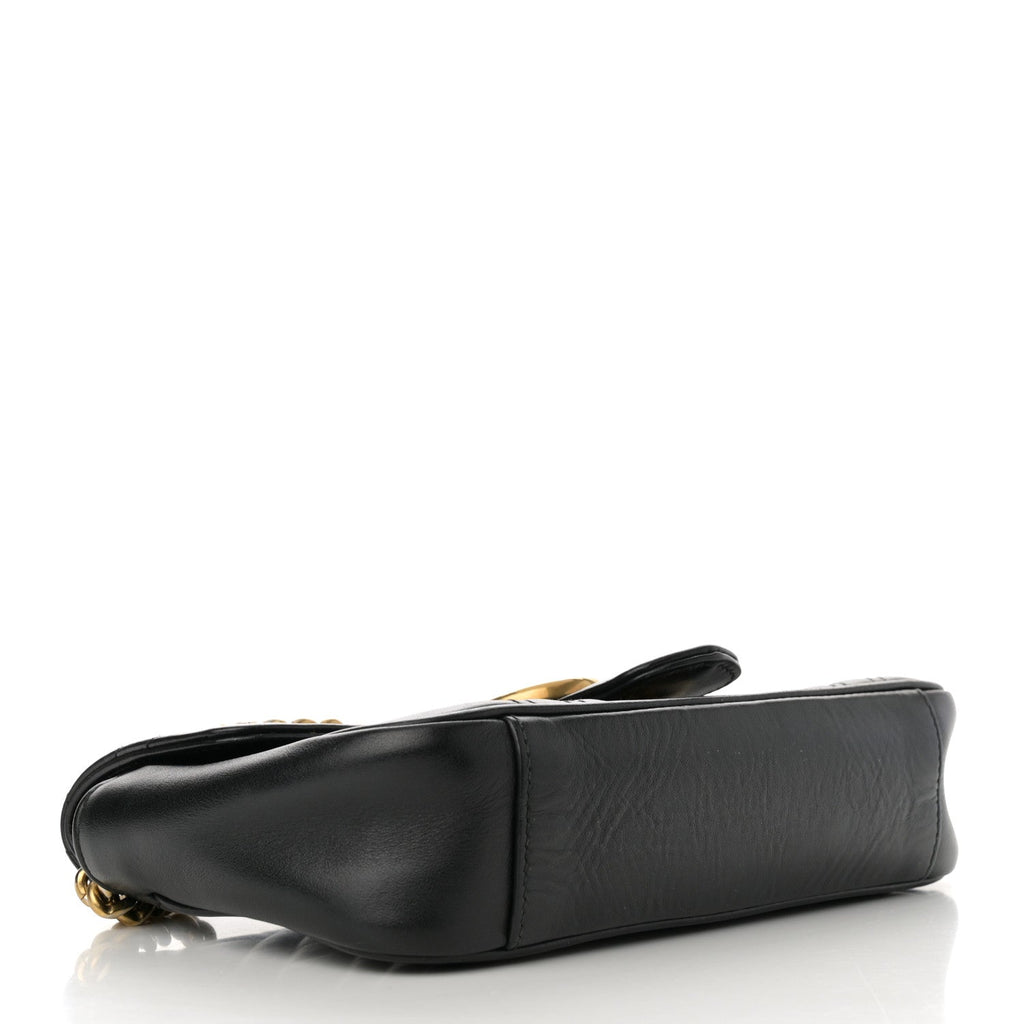 Calfskin Matelasse Mini GG Marmont Shoulder Bag Black