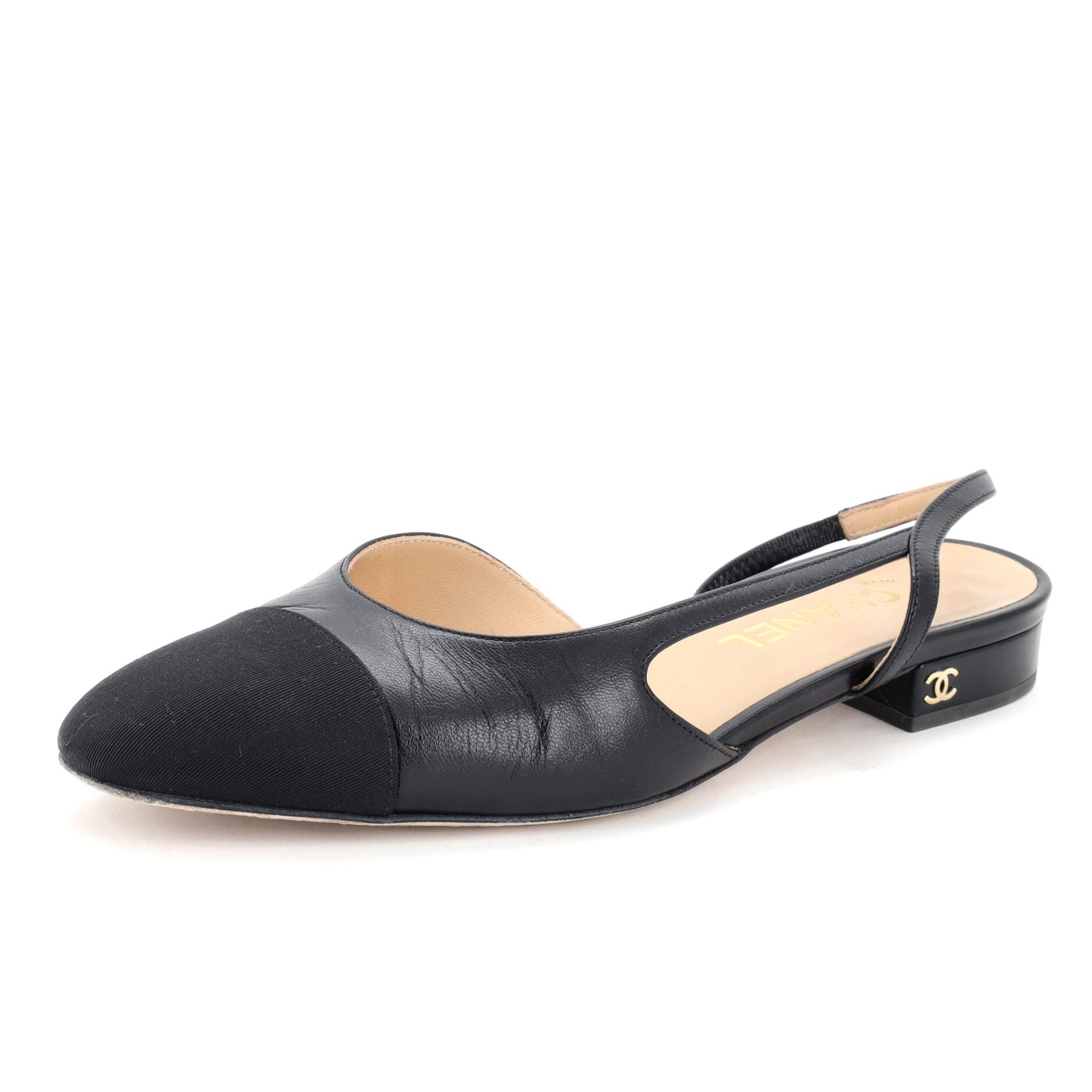Women's Cap Toe CC Slingback Flats Leather