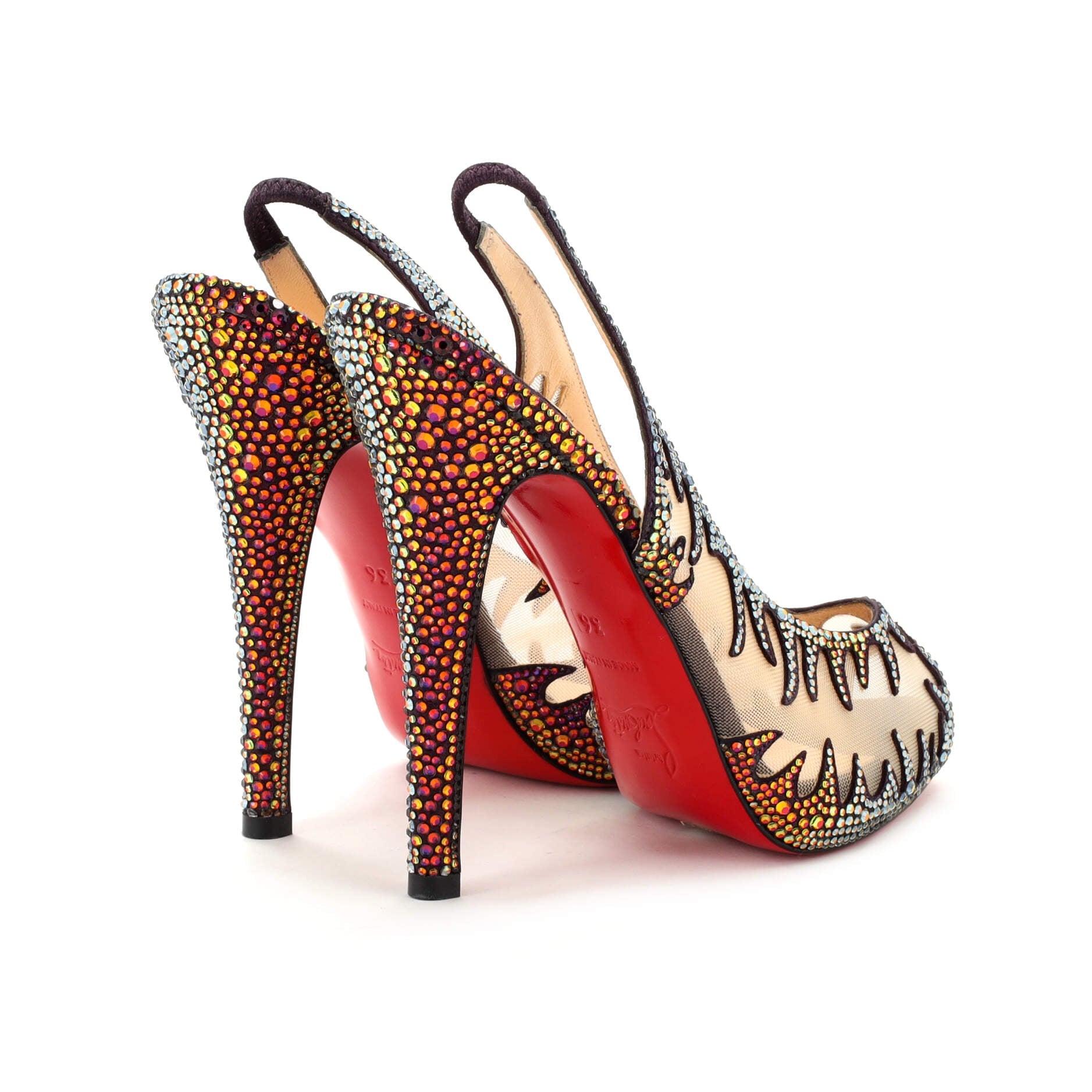 Women's Marlena Peep Toe Pumps Crystal Embellished Mesh 140
