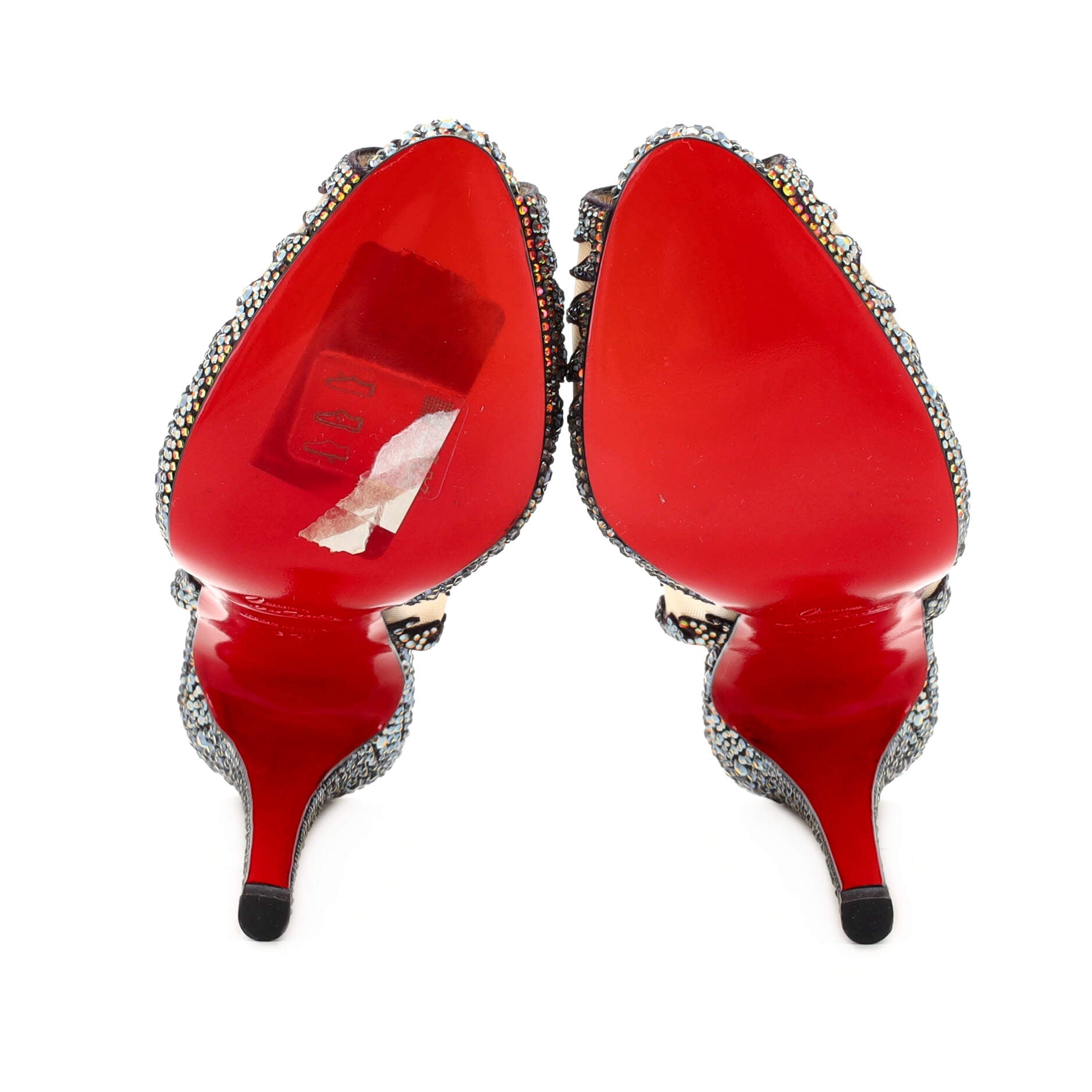 Women's Marlena Peep Toe Pumps Crystal Embellished Mesh 140