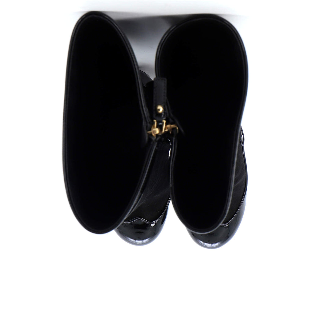 Women's Knee High Boots Patent and Suede