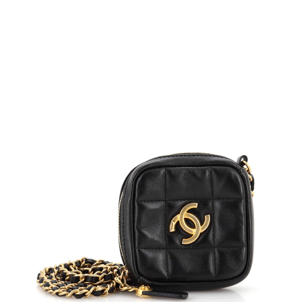 Diamond Clutch with Chain Quilted Lambskin