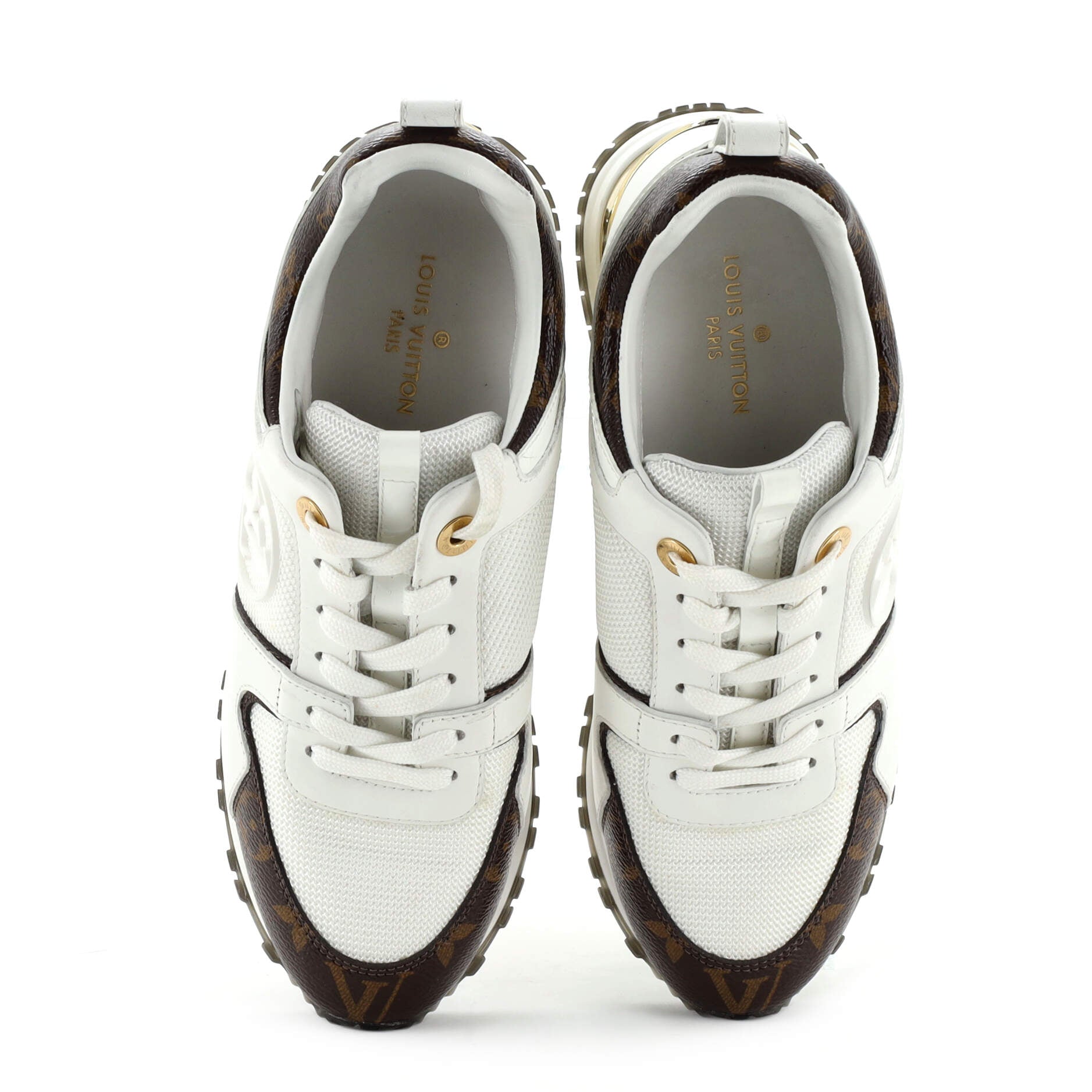 Women's Run Away Sneakers Mesh with Monogram Canvas and Leather