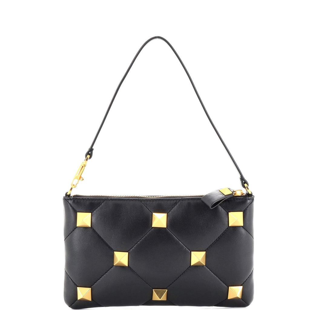 Roman Stud Zip Pochette Quilted Leather Mini