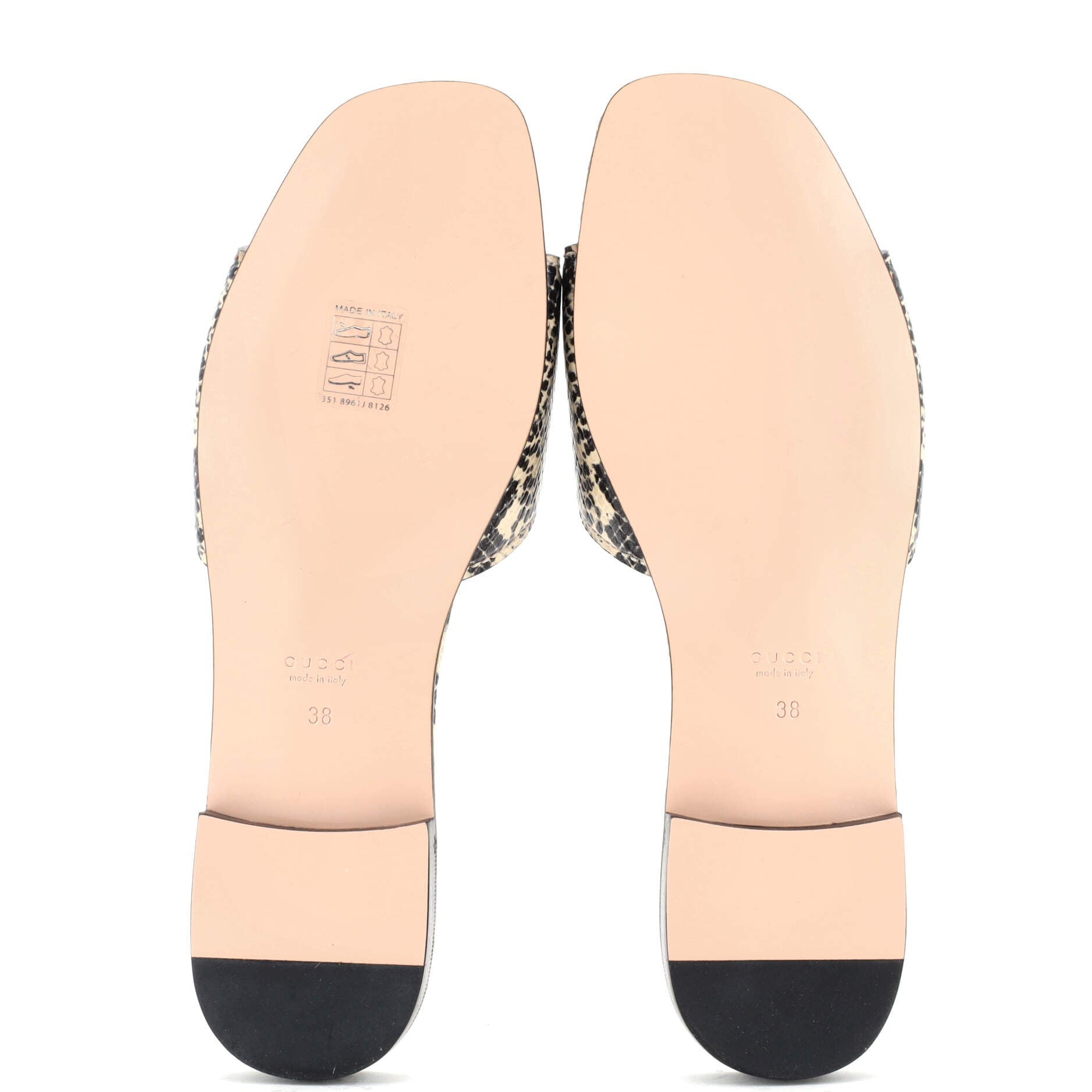 Women's Interlocking G Cut-Out Slide Sandals Python Print Leather