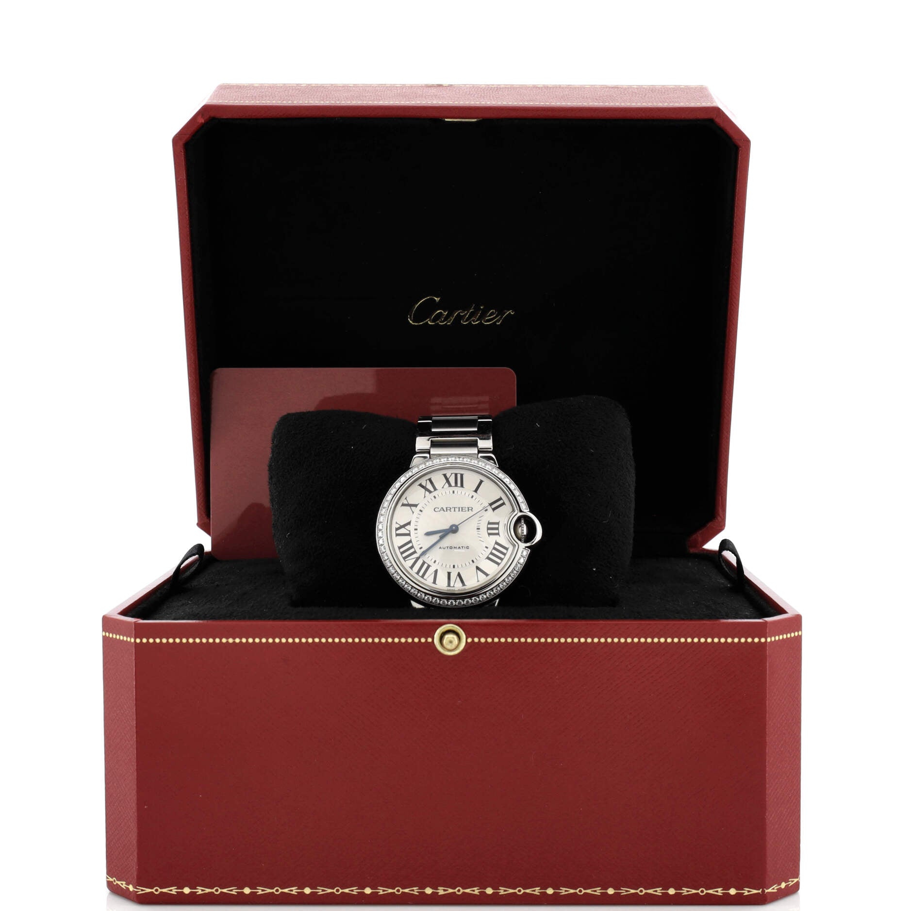 Ballon Bleu de Cartier Automatic Watch Stainless Steel with Diamond Bezel 36