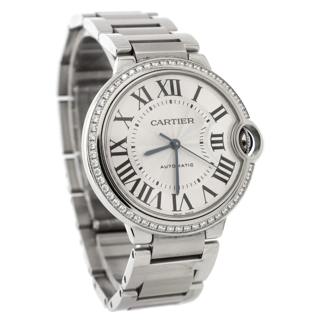 Ballon Bleu de Cartier Automatic Watch Stainless Steel with Diamond Bezel 36