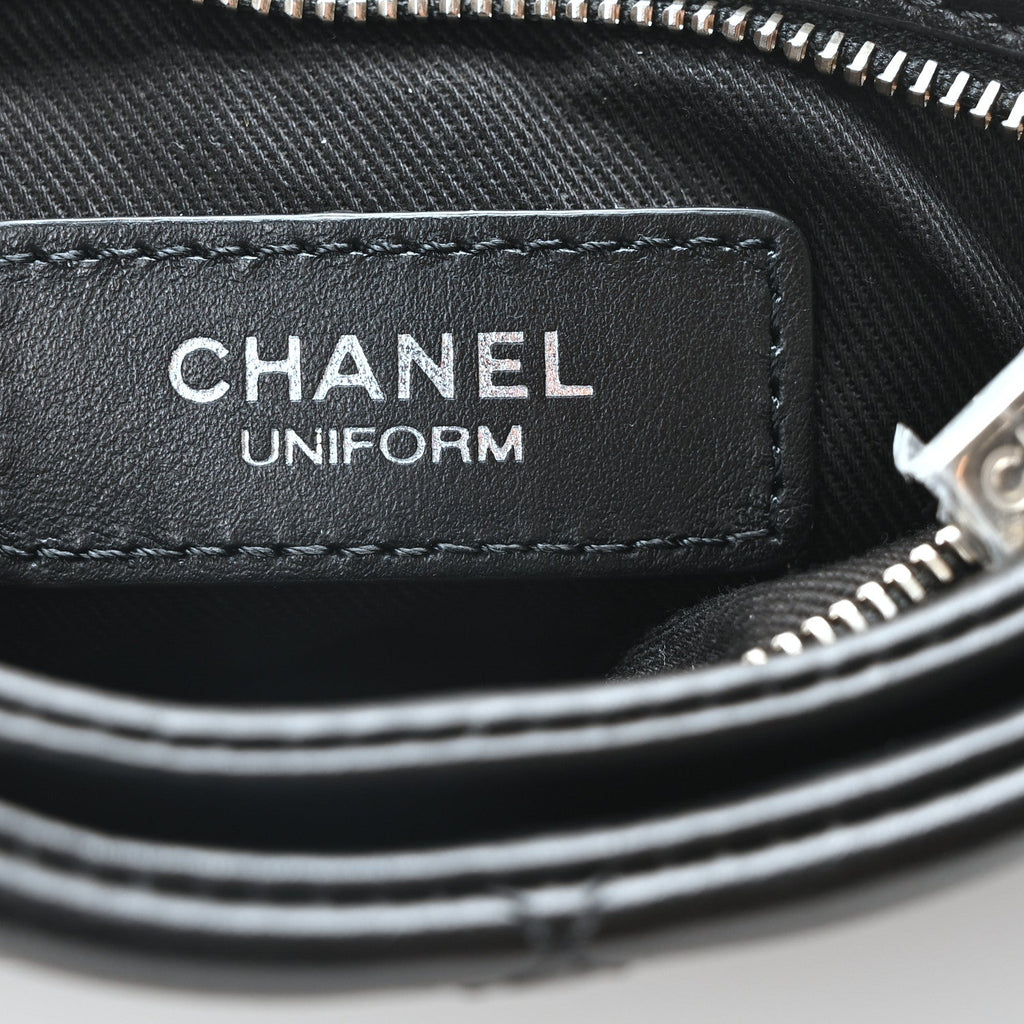 Calfskin Quilted Crossbody Bag Black