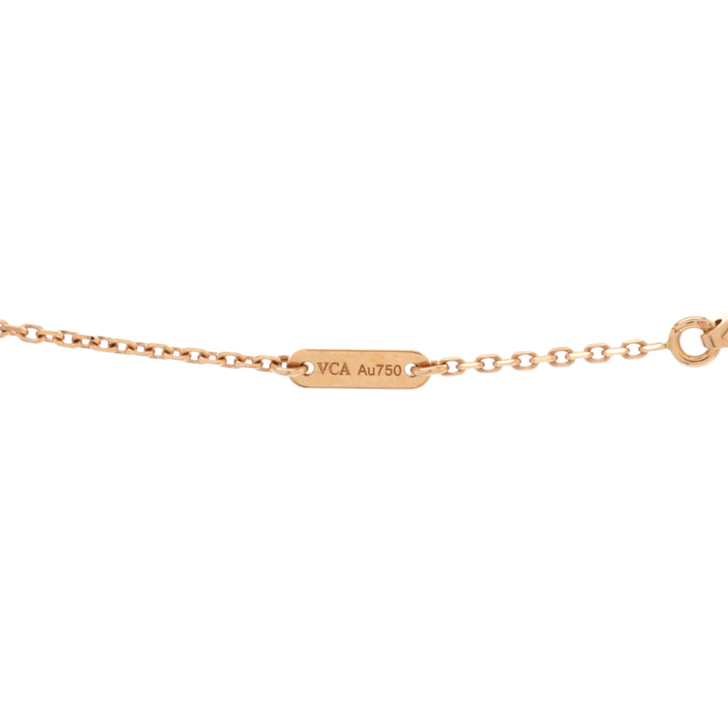 Sweet Alhambra Pendant Necklace 18K Rose Gold and Carnelian