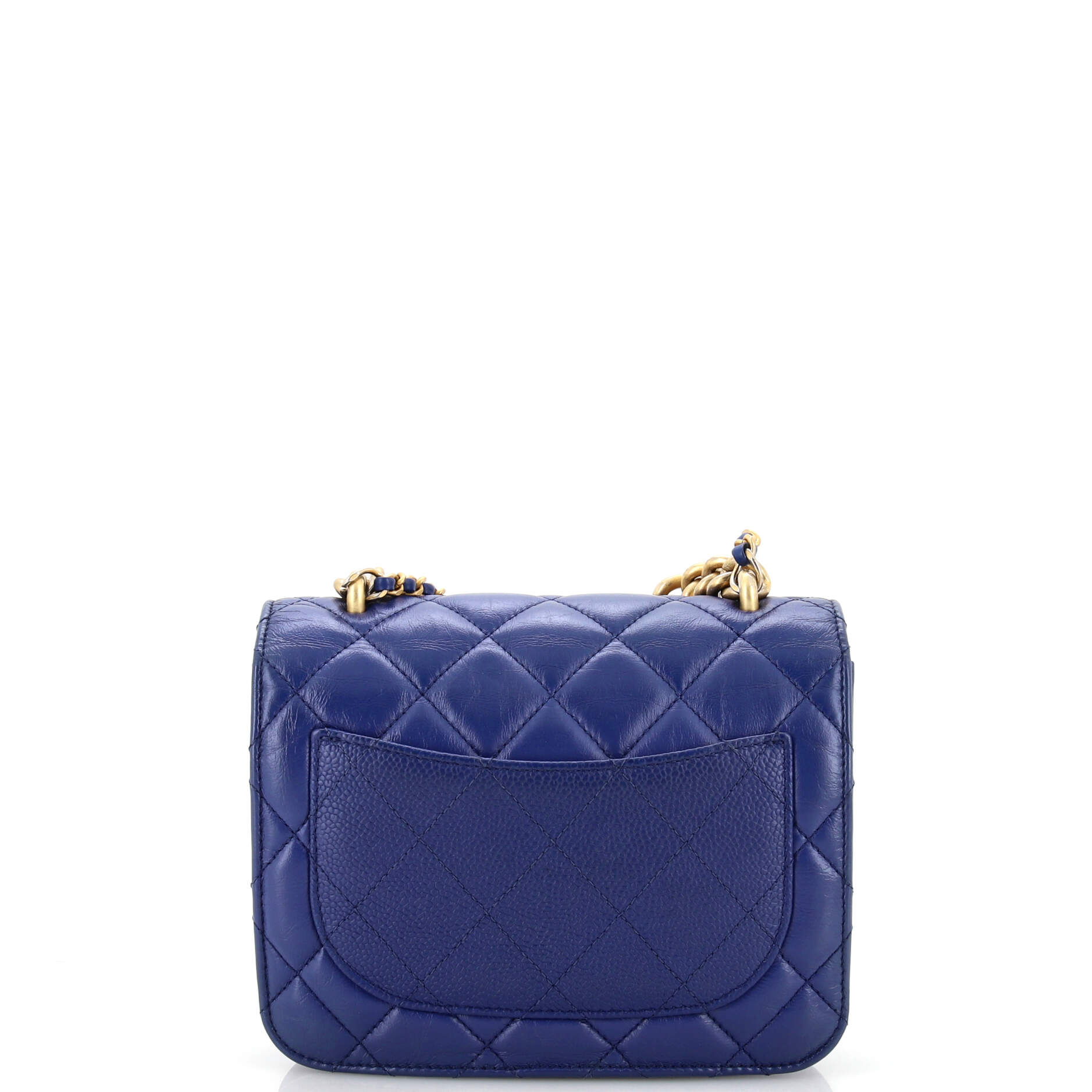 Chain Handle Flap Bag Quilted Calfskin with Caviar Mini