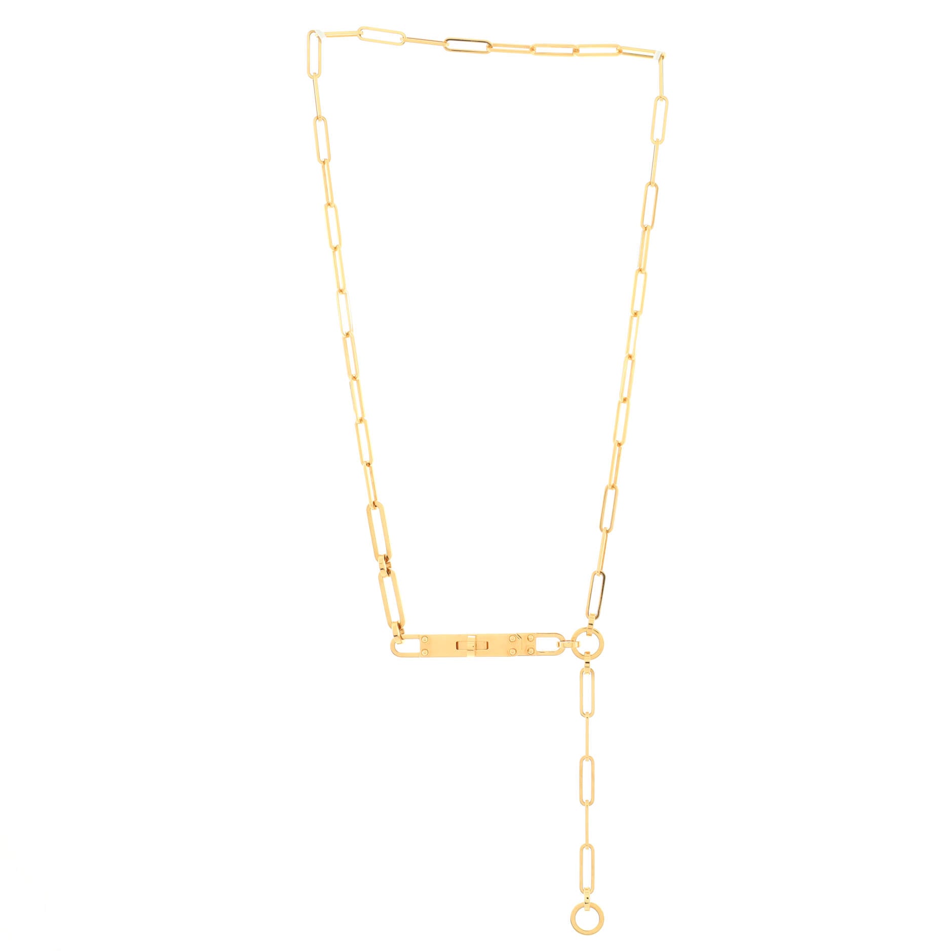 Kelly Chaine Lariat Necklace 18K Yellow Gold Small