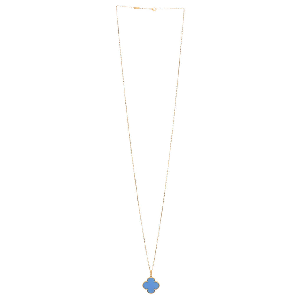 Magic Alhambra Pendant Necklace 18K Yellow Gold and Agate