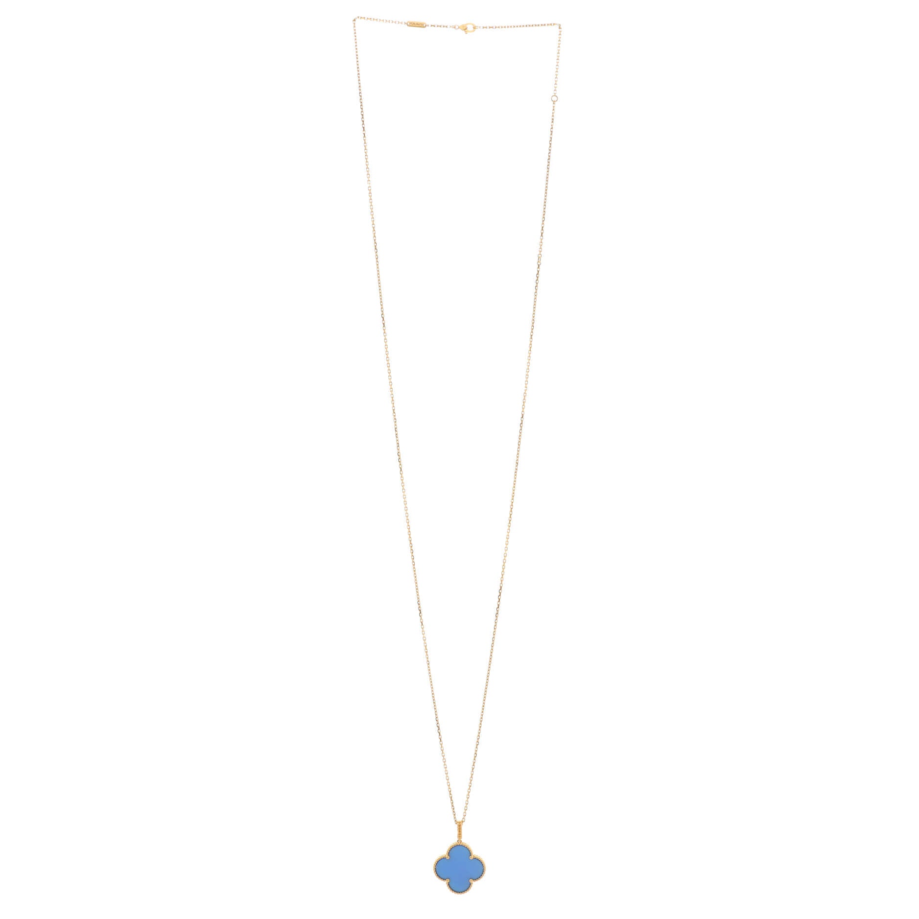 Magic Alhambra Pendant Necklace 18K Yellow Gold and Agate