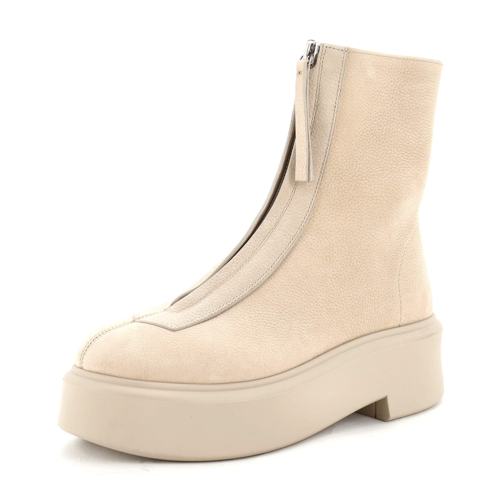 Women's Front Zip Combat Boots Nubuck