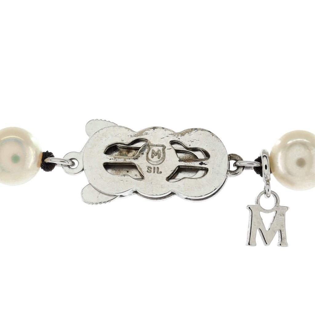 Single Strand Necklace Pearls with Sterling Silver 6mm