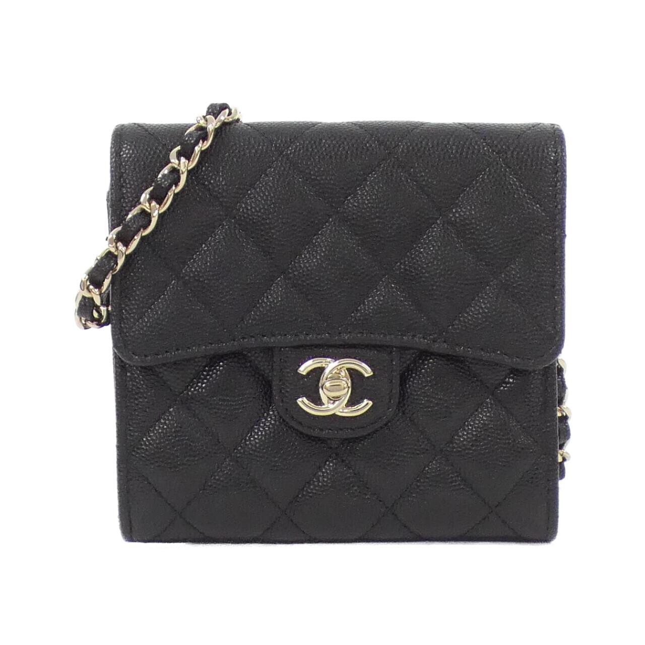 Chanel AP3061 Caviar Skin Chain Clutch
