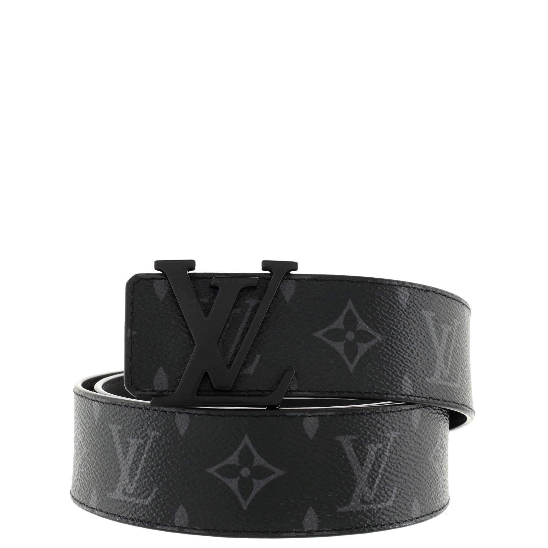 LV Line Reversible Belt Monogram Eclipse Canvas and Leather Wide 85