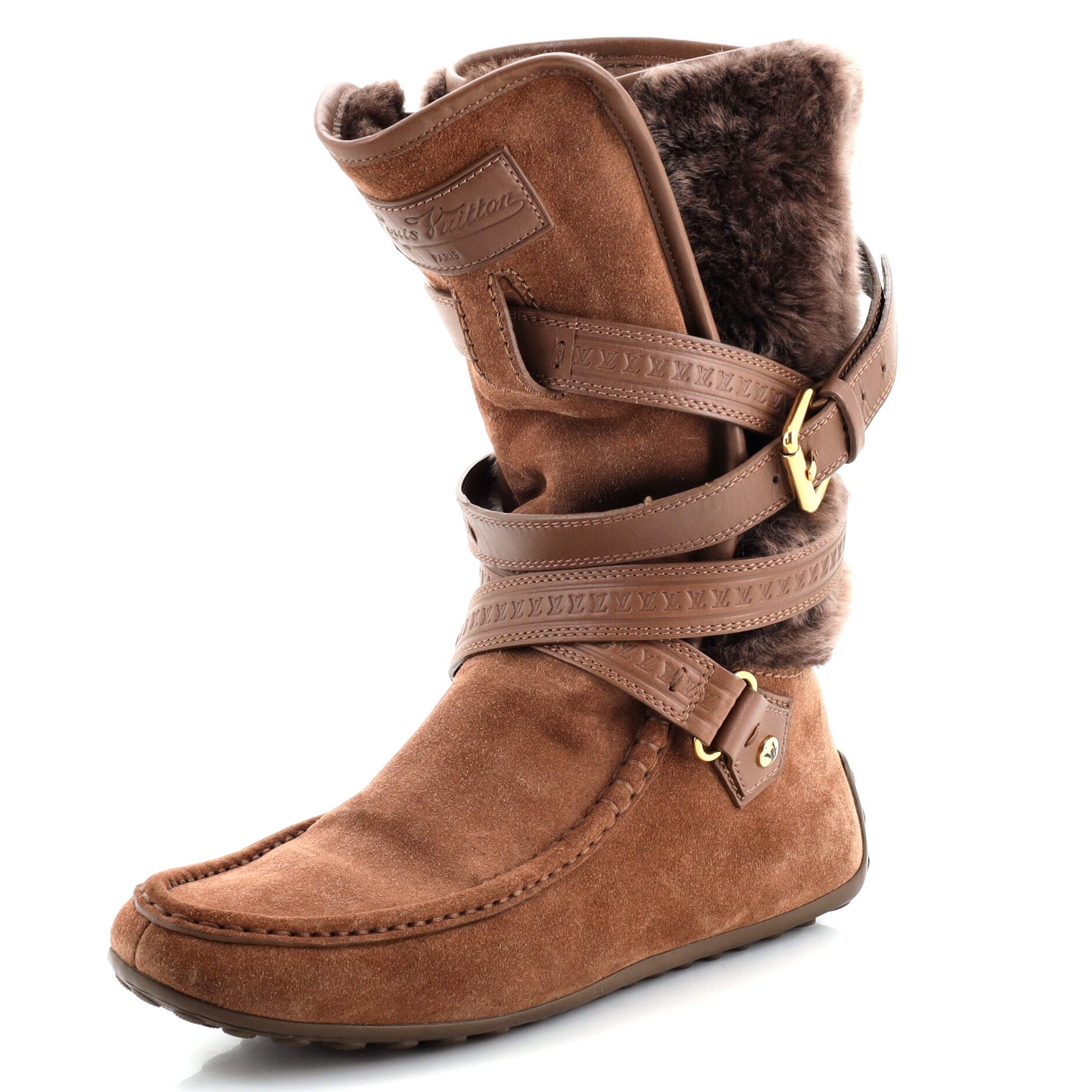 Women's Moccasin Boots Suede and Shearling