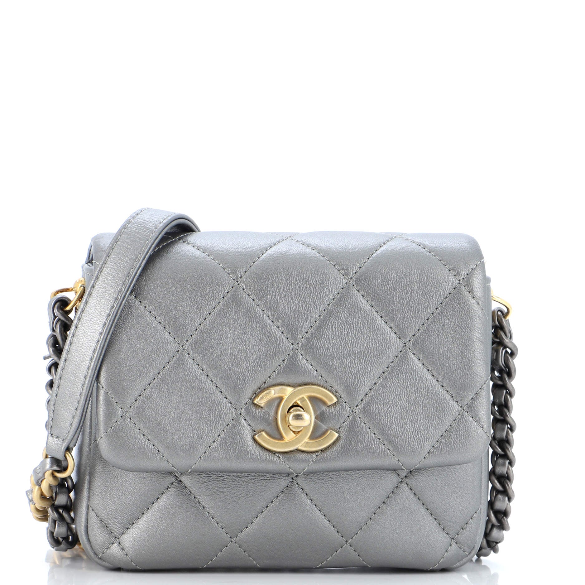 Side Note Flap Bag Quilted Lambskin Mini