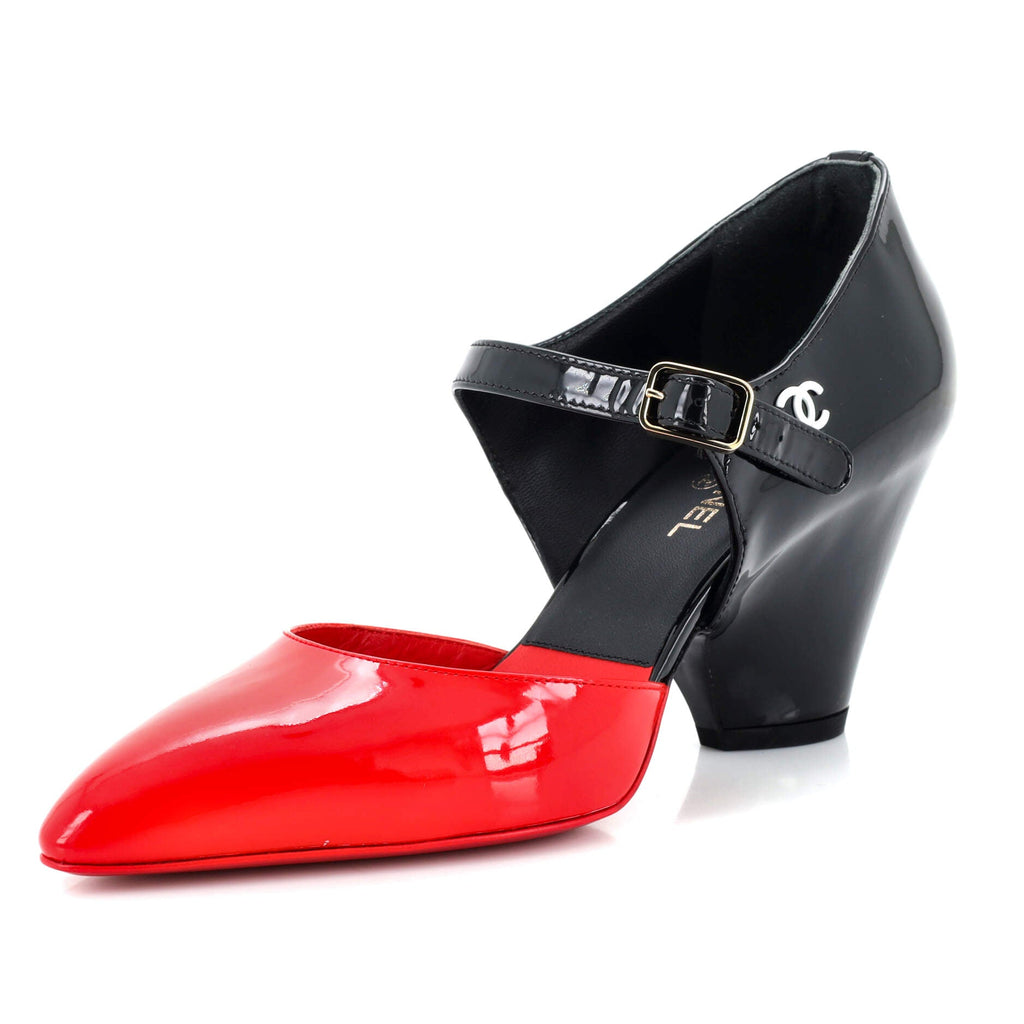 Women's CC Mary Jane Wedge Pumps Patent