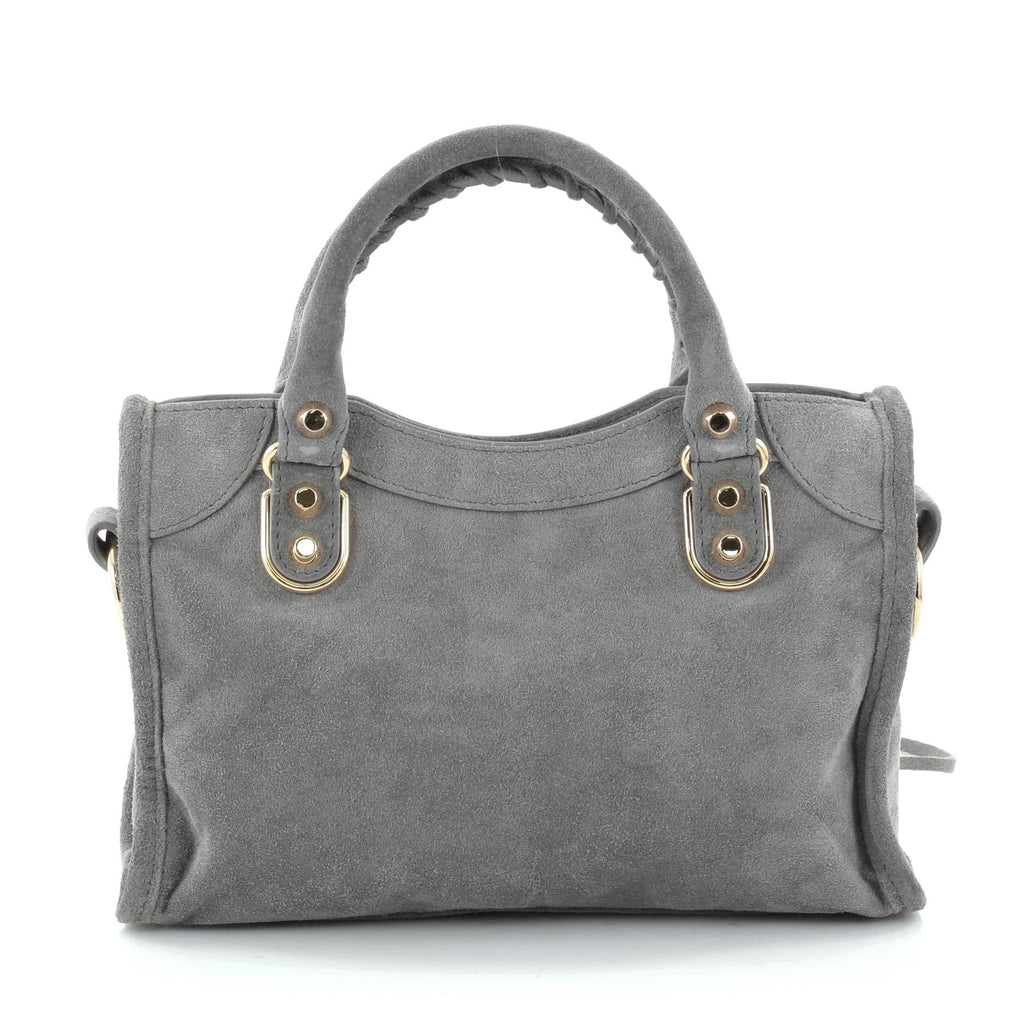 City Classic Metallic Edge Handbag Suede Mini