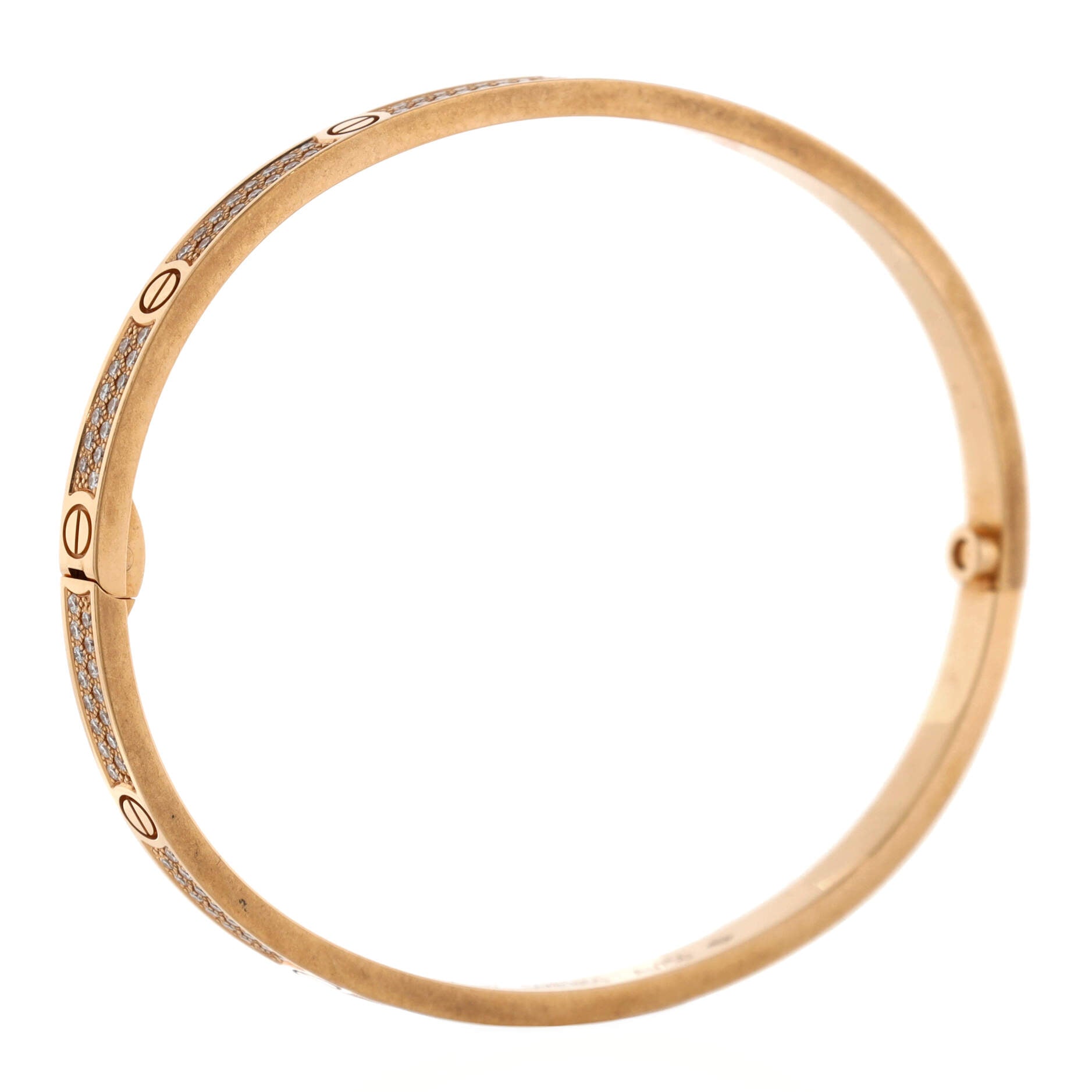 Love Bracelet 18K Rose Gold with Pave Diamonds Small
