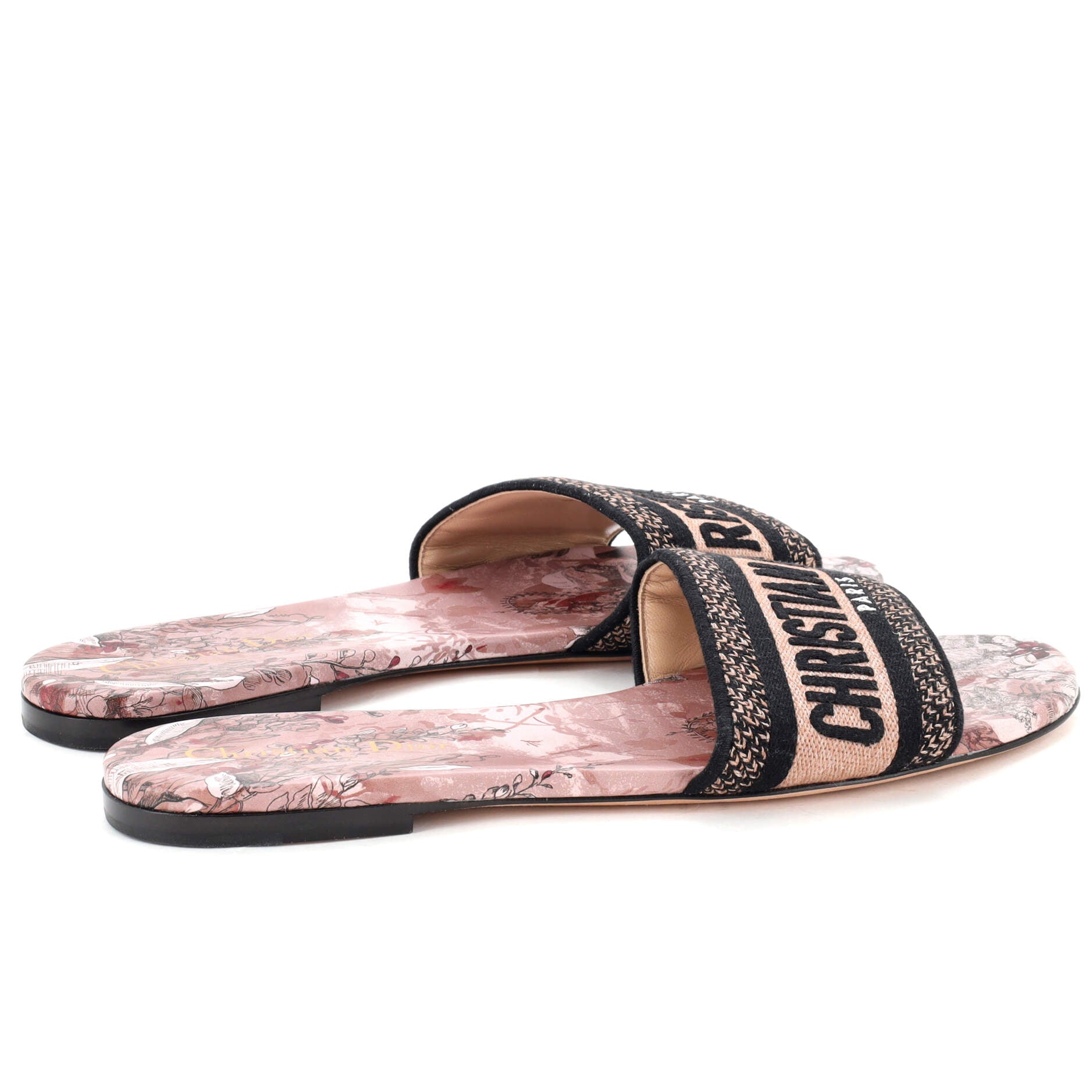 Women's Dway Flat Sandals Embroidered Canvas