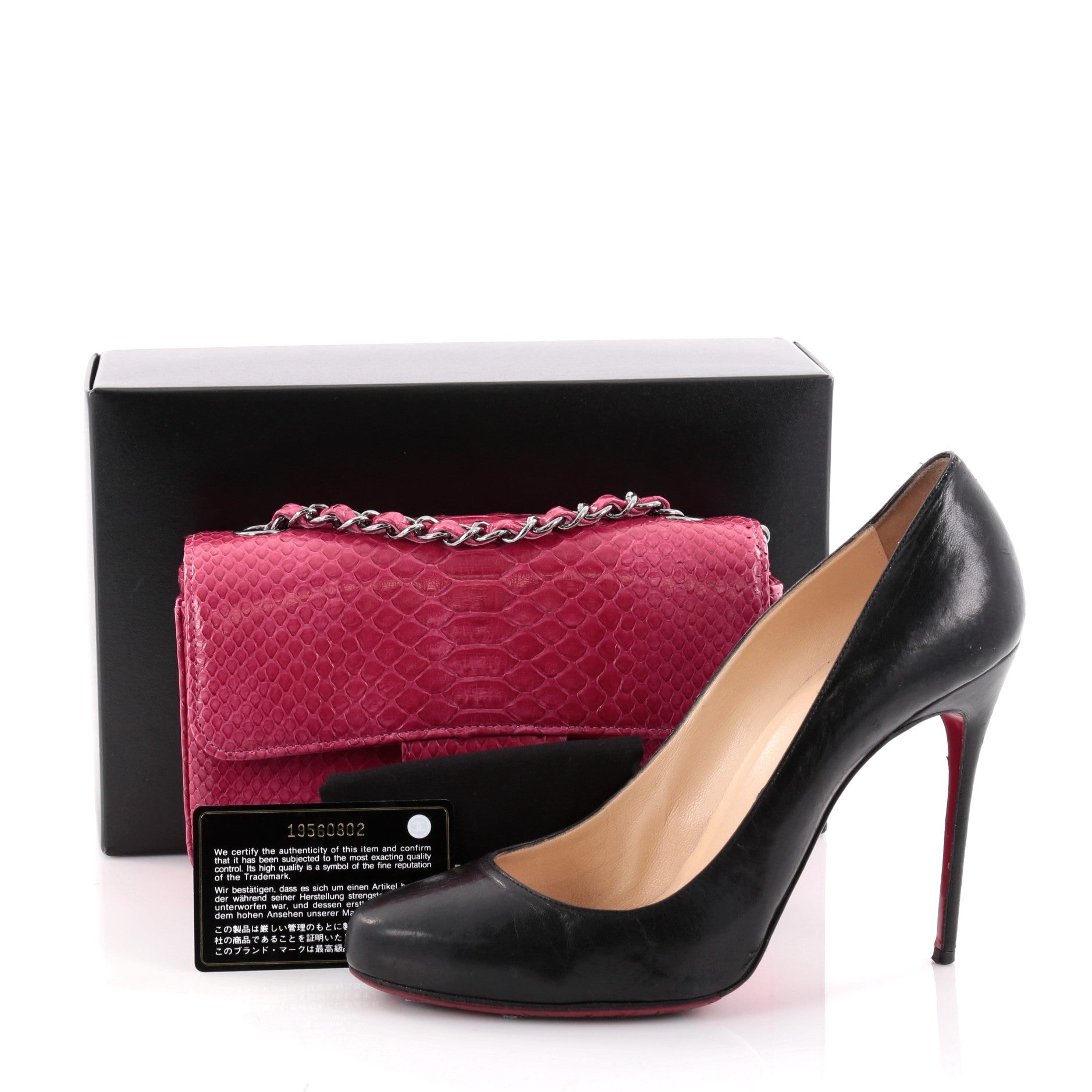 Classic Single Flap Bag Python Mini