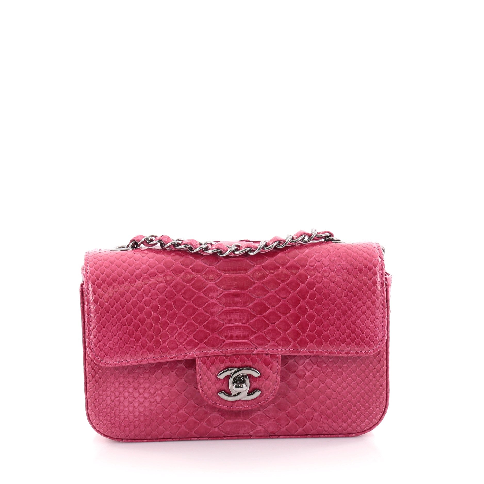 Classic Single Flap Bag Python Mini