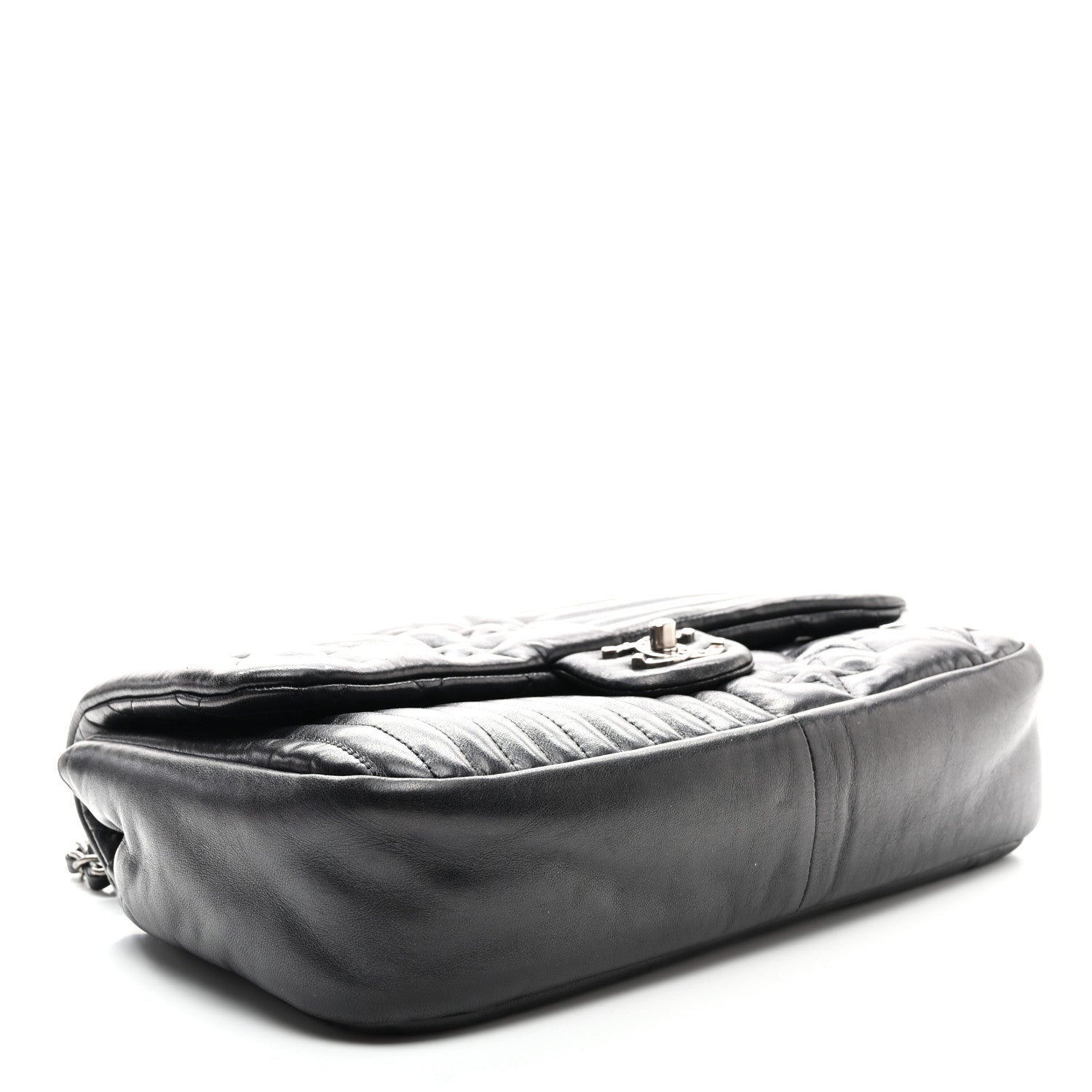 Lambskin Quilted Jumbo Paris Dallas Single Flap Black