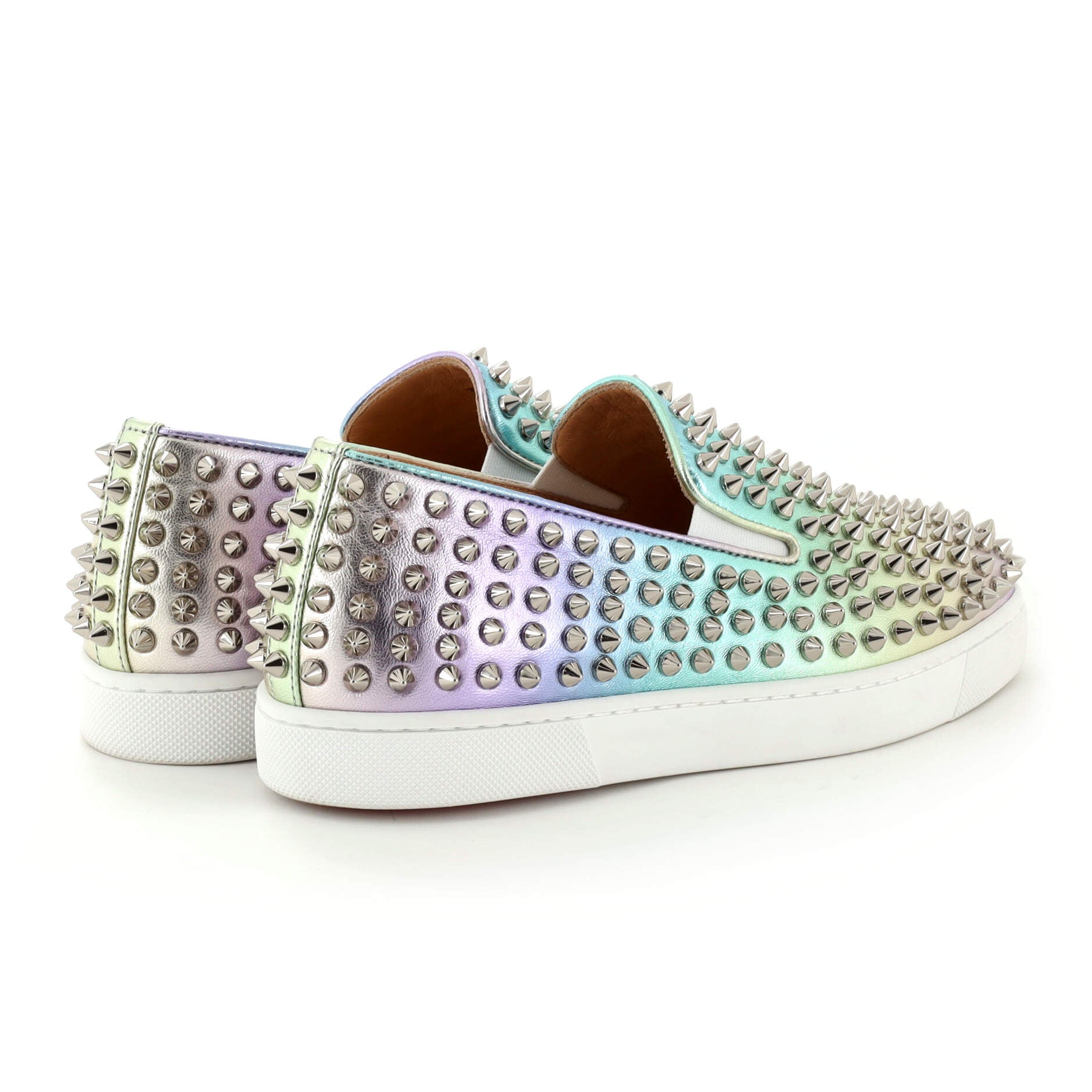 Women's Roller Boat Sneakers Spiked Ombre Leather