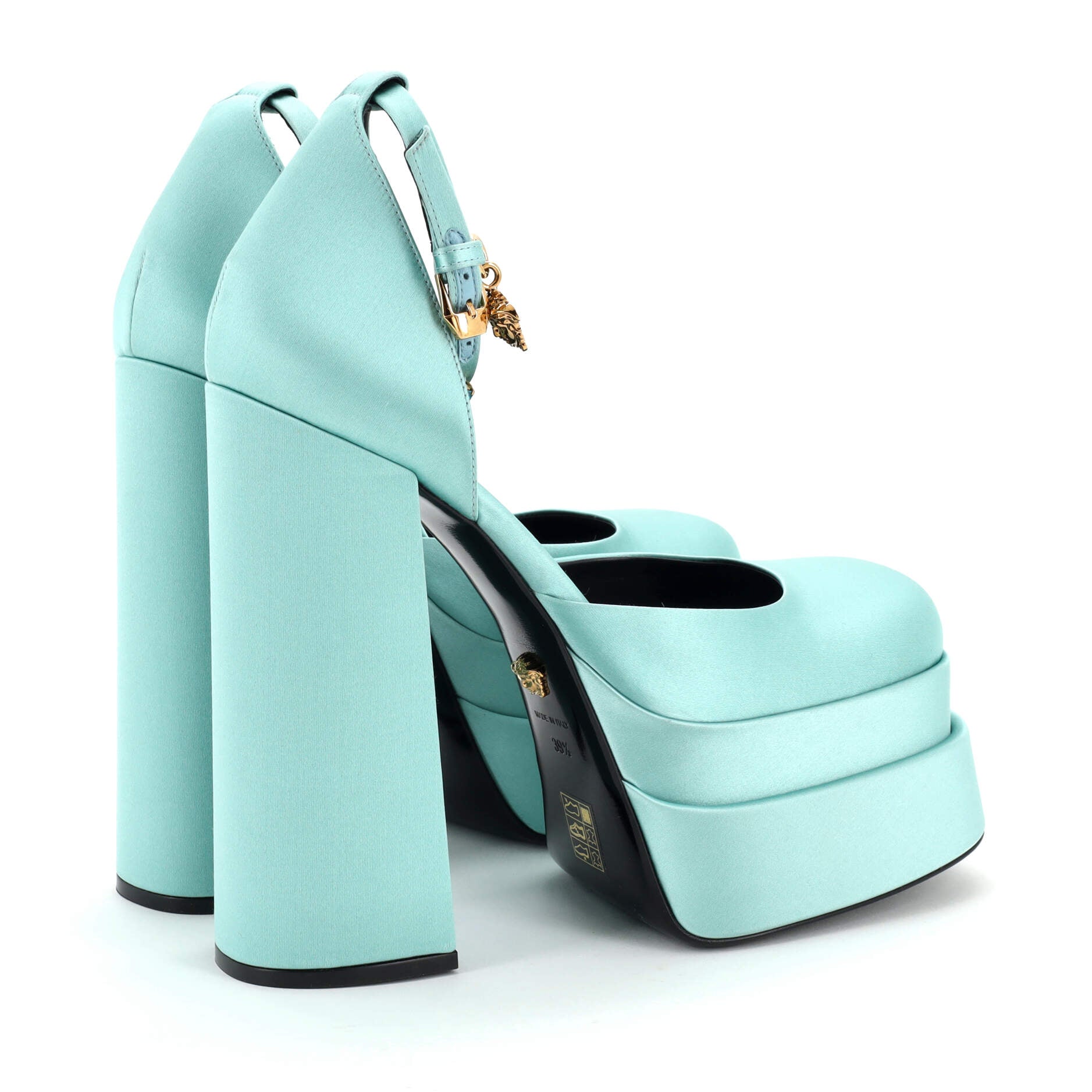 Women's Medusa Aevitas Platform Pumps Satin with Crystals