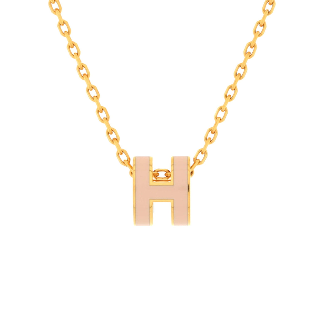 Pop H Pendant Chain Necklace Metal and Enamel Mini