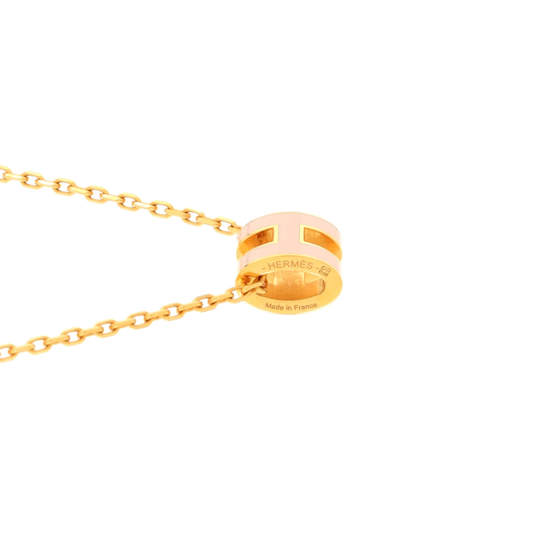Pop H Pendant Chain Necklace Metal and Enamel Mini