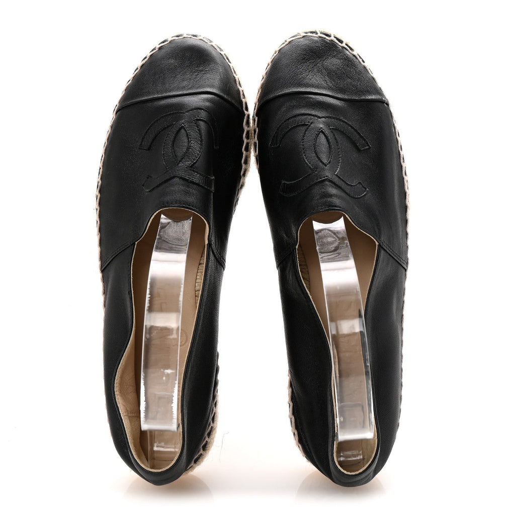 Lambskin CC Espadrilles 37 Black