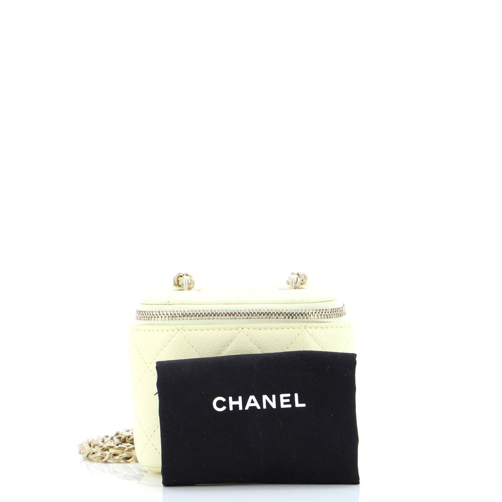 Classic Vanity Case with Chain Quilted Caviar Mini