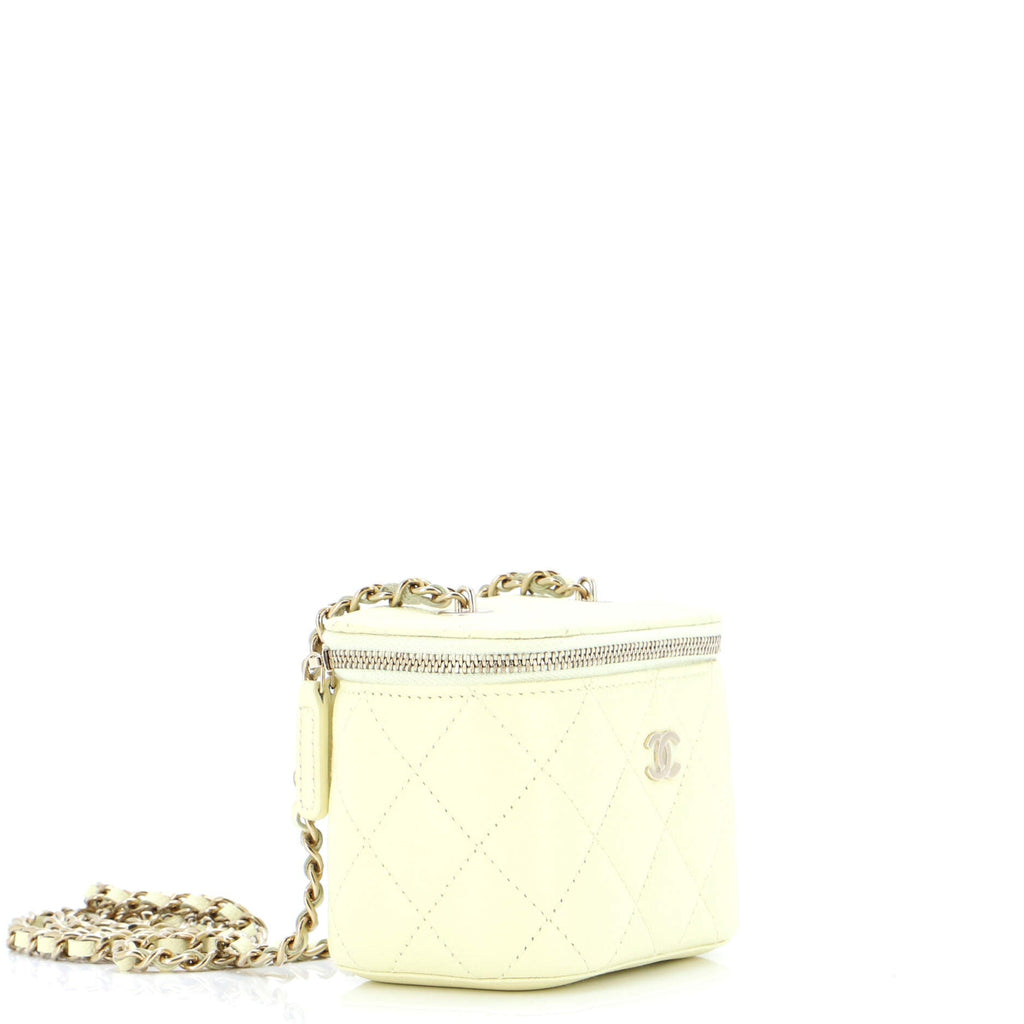 Classic Vanity Case with Chain Quilted Caviar Mini