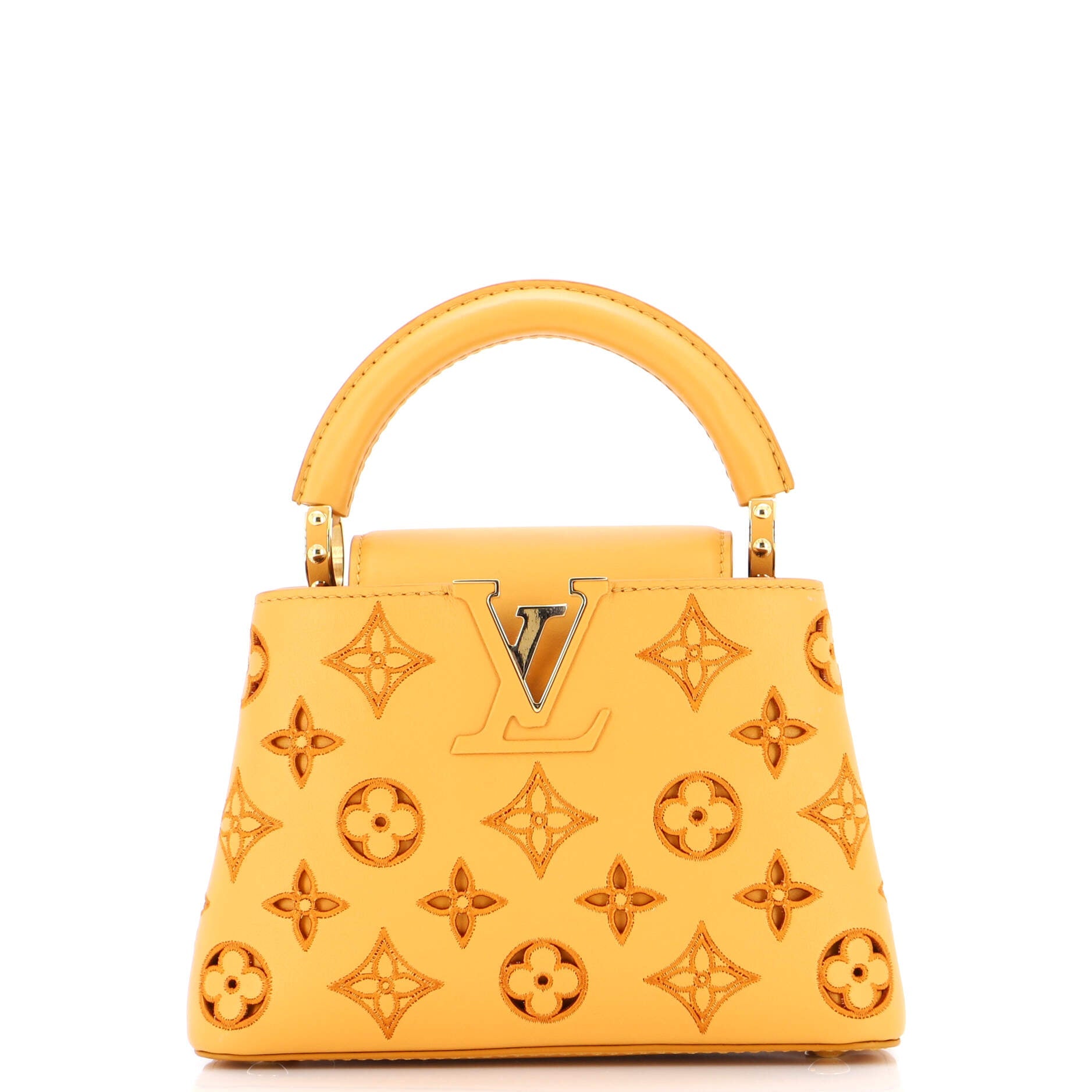 Capucines Bag Monogram Cutout Broderie Leather Mini
