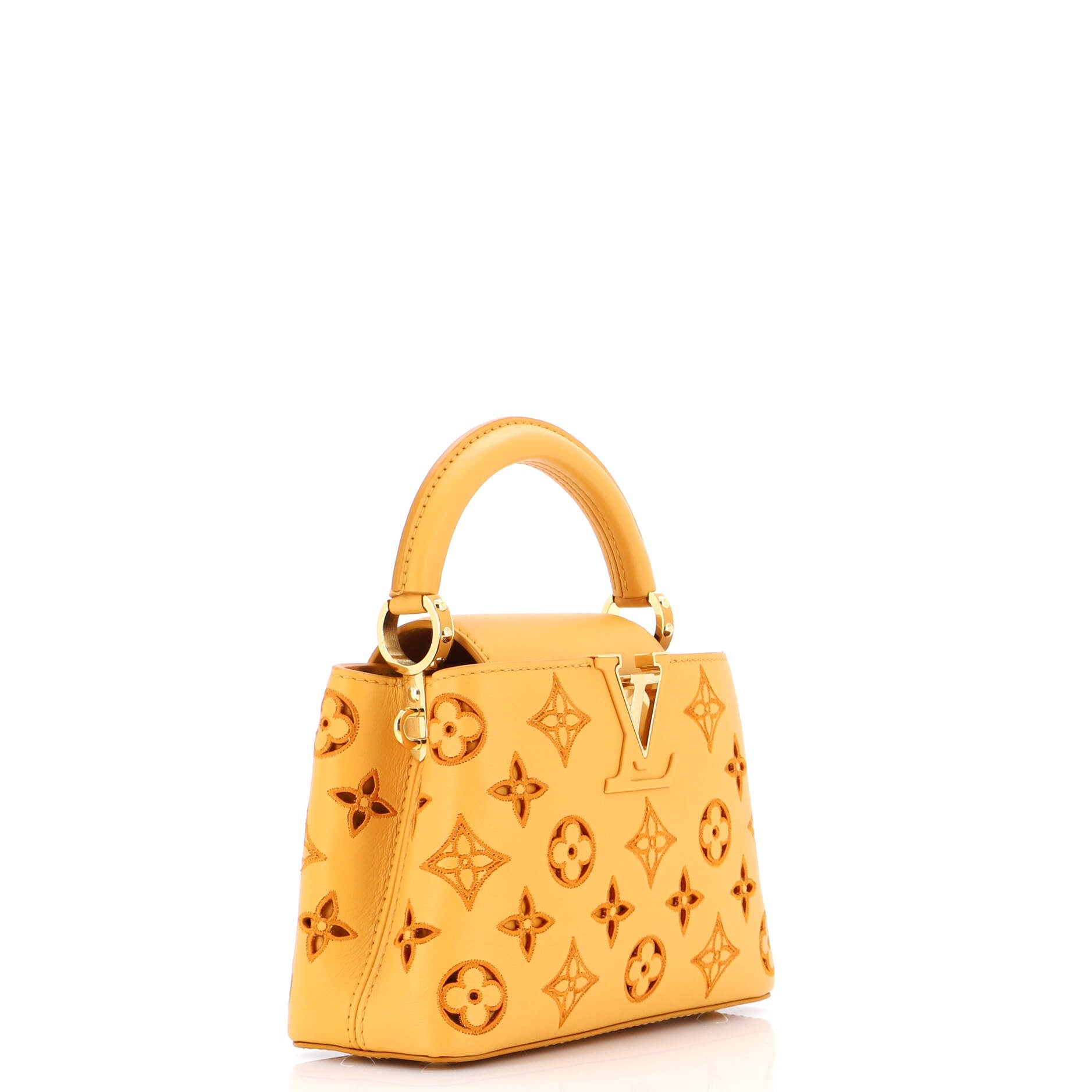 Capucines Bag Monogram Cutout Broderie Leather Mini