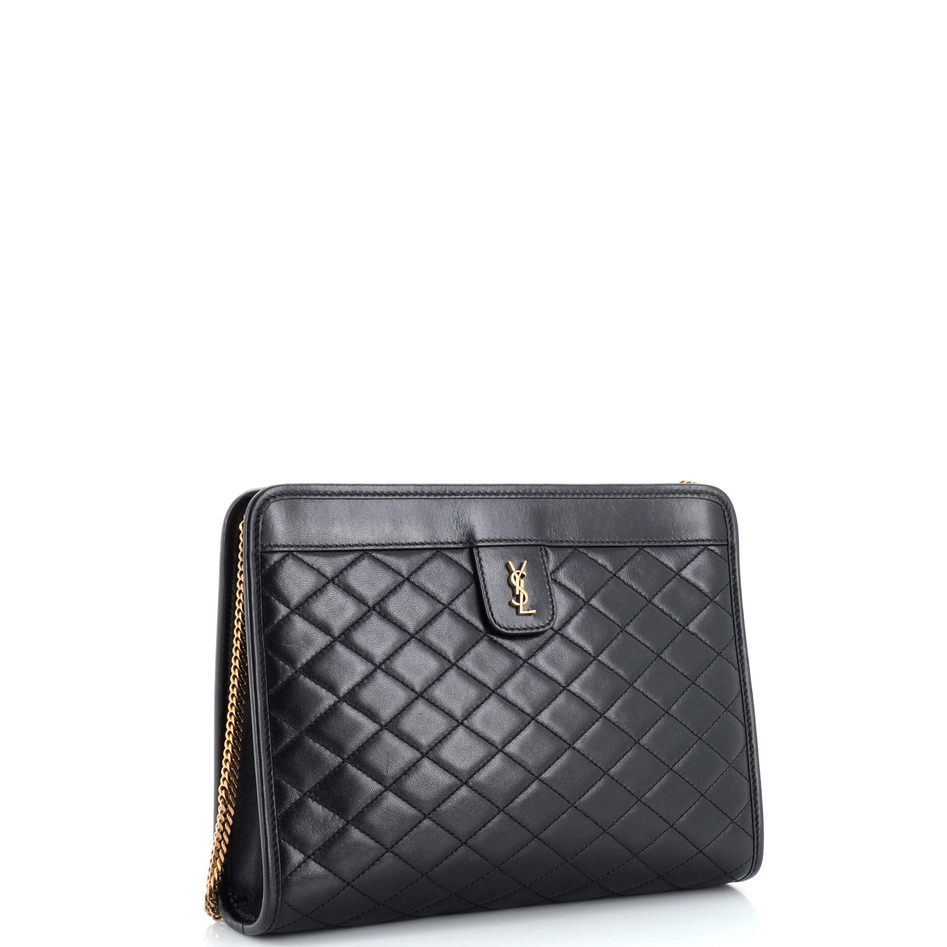 Victoire Chain Clutch Quilted Leather