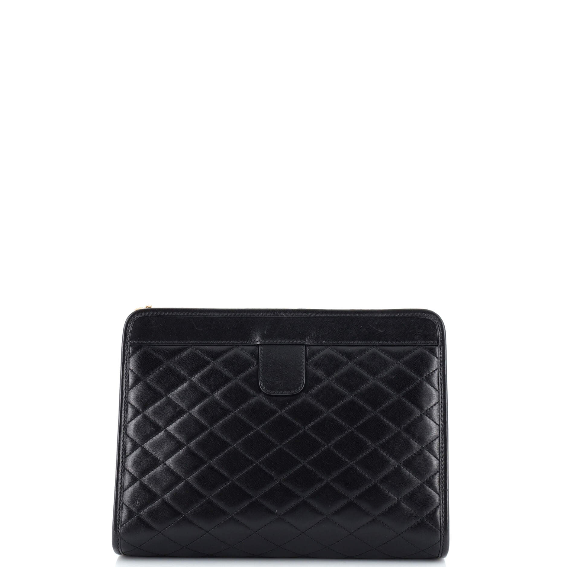 Victoire Chain Clutch Quilted Leather