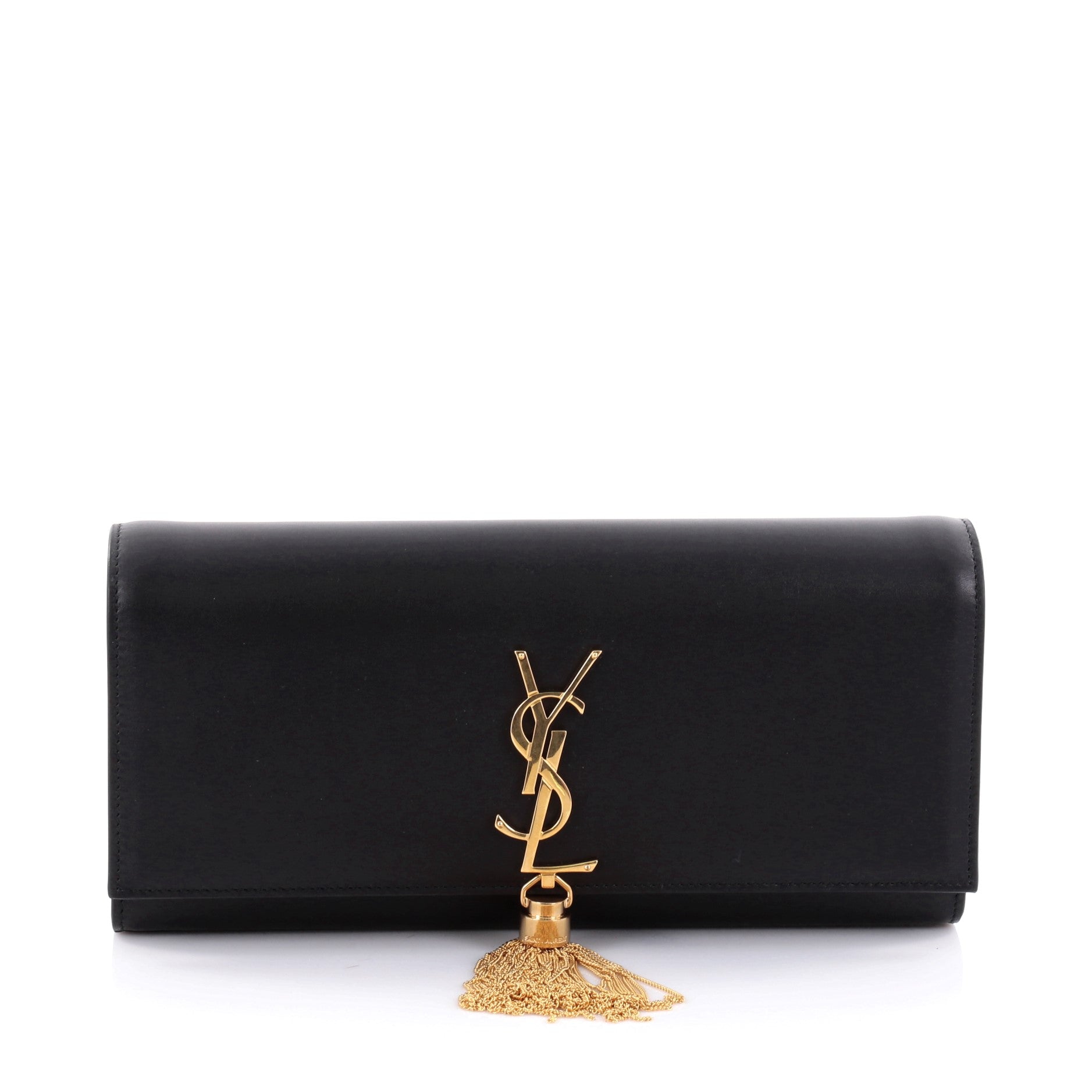 Classic Monogram Tassel Clutch Leather Long