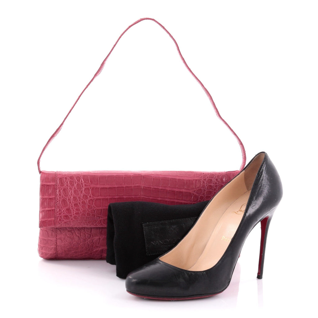 Convertible Flap Clutch Crocodile Long
