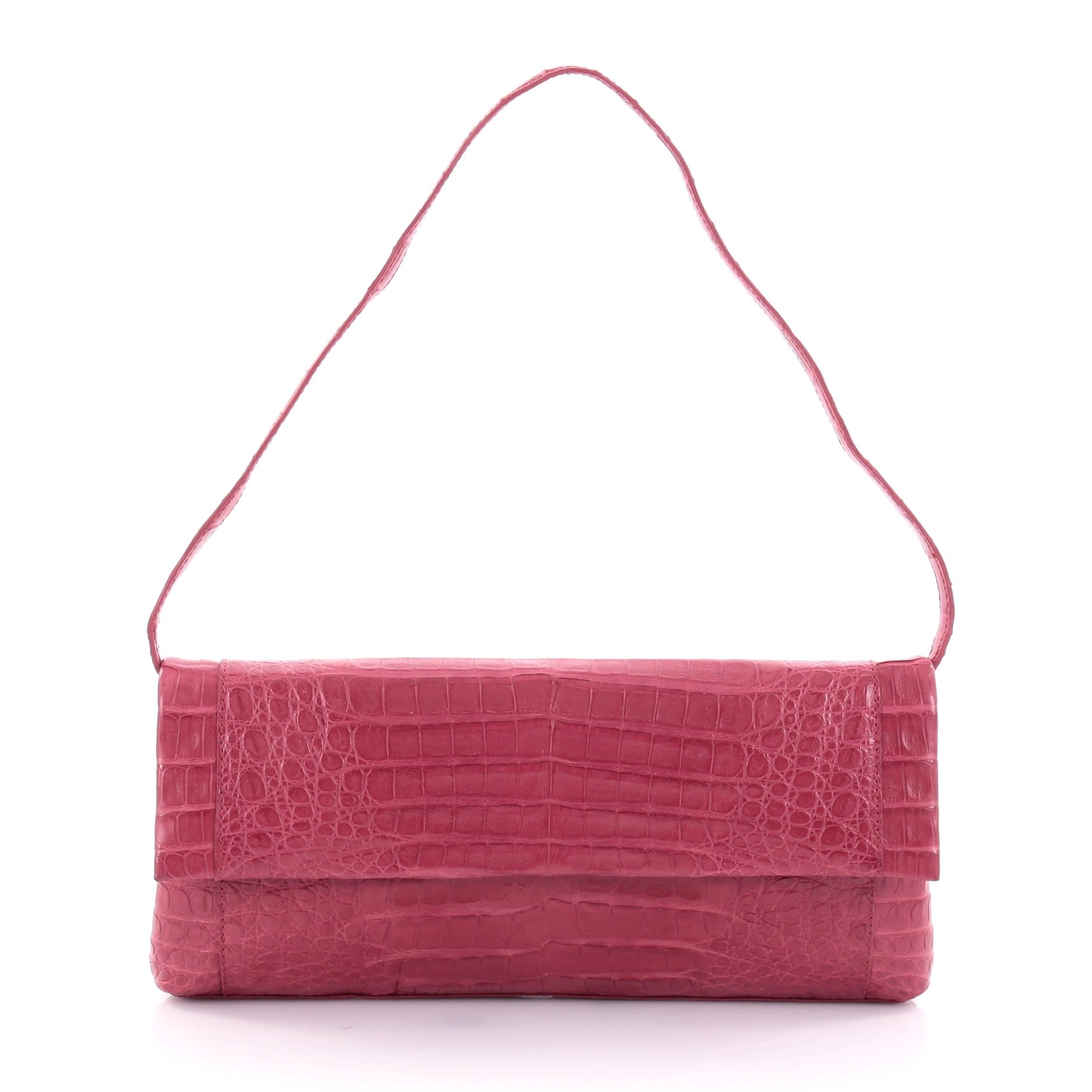 Convertible Flap Clutch Crocodile Long