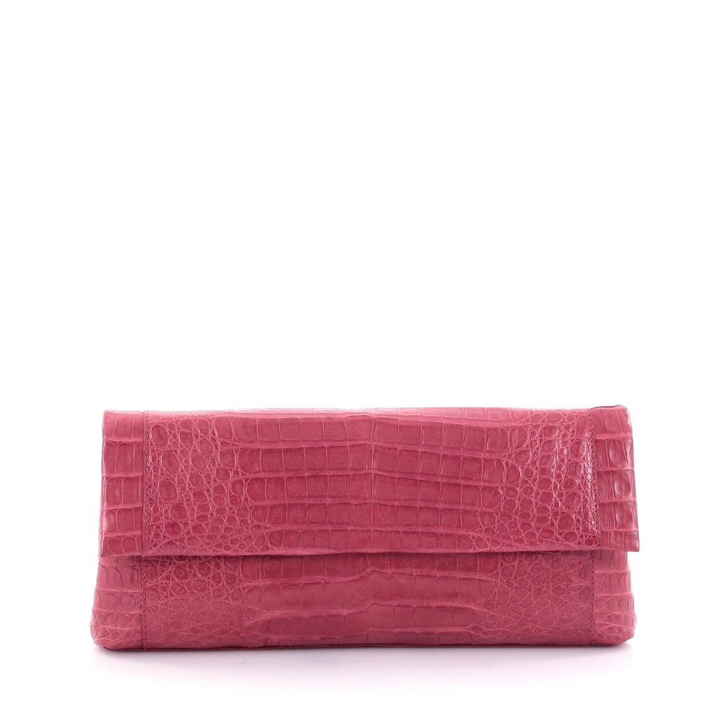Convertible Flap Clutch Crocodile Long